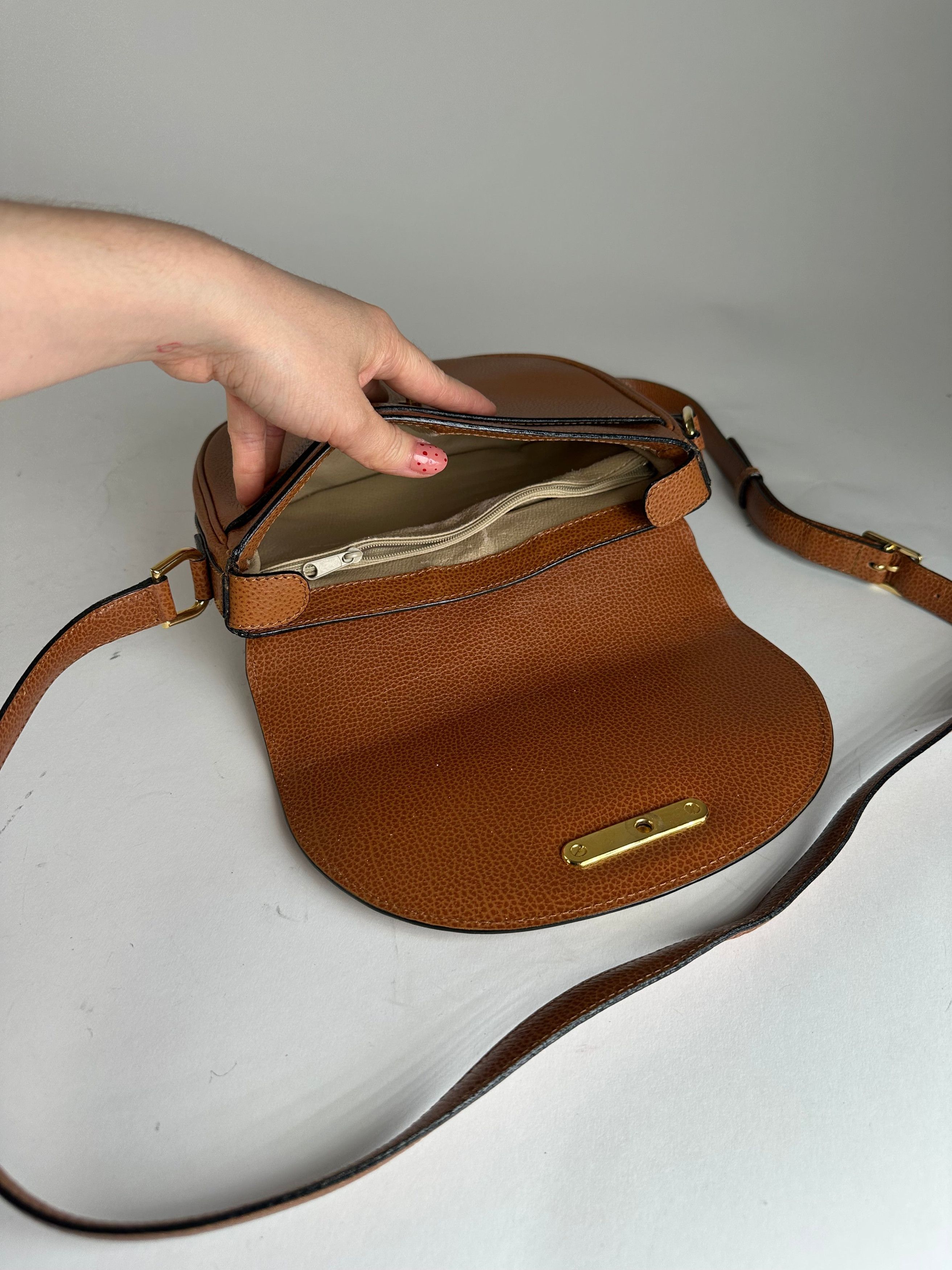 Courreges Vintage Leather Shoulder Bag Brown Size ONE SIZE - 8 Thumbnail