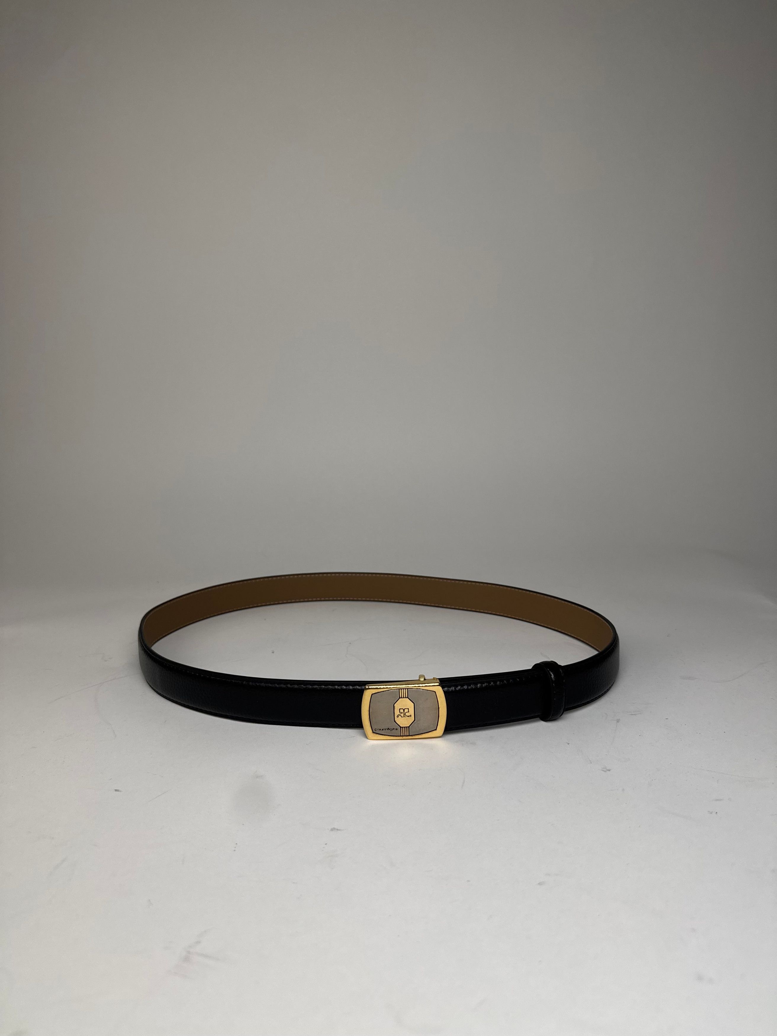 Courreges Vintage Leather Belt Black Size ONE SIZE - 6 Thumbnail