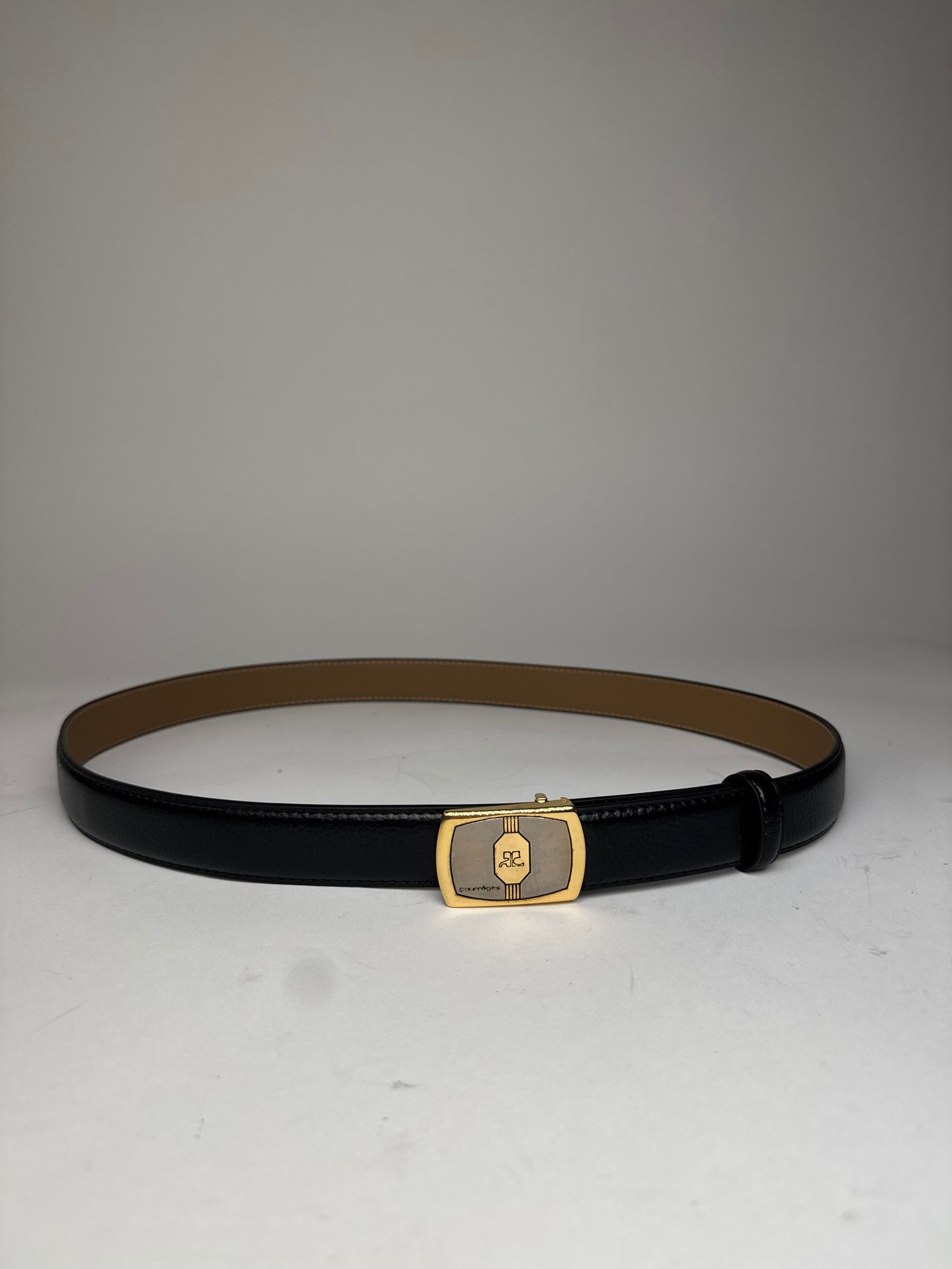 Courreges Vintage Leather Belt Black Size ONE SIZE - 10 Thumbnail