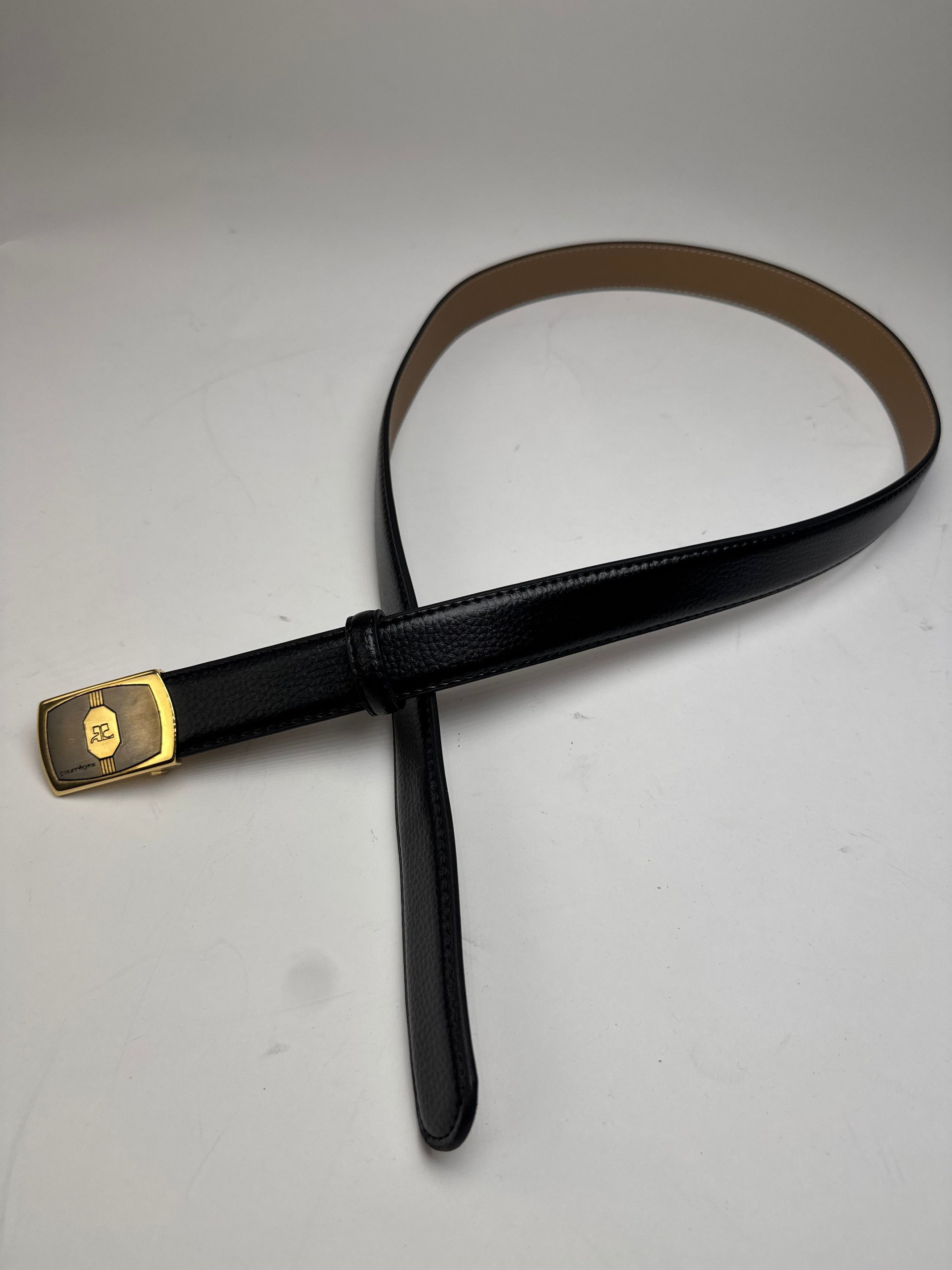 Courreges Vintage Leather Belt Black Size ONE SIZE - 5 Thumbnail