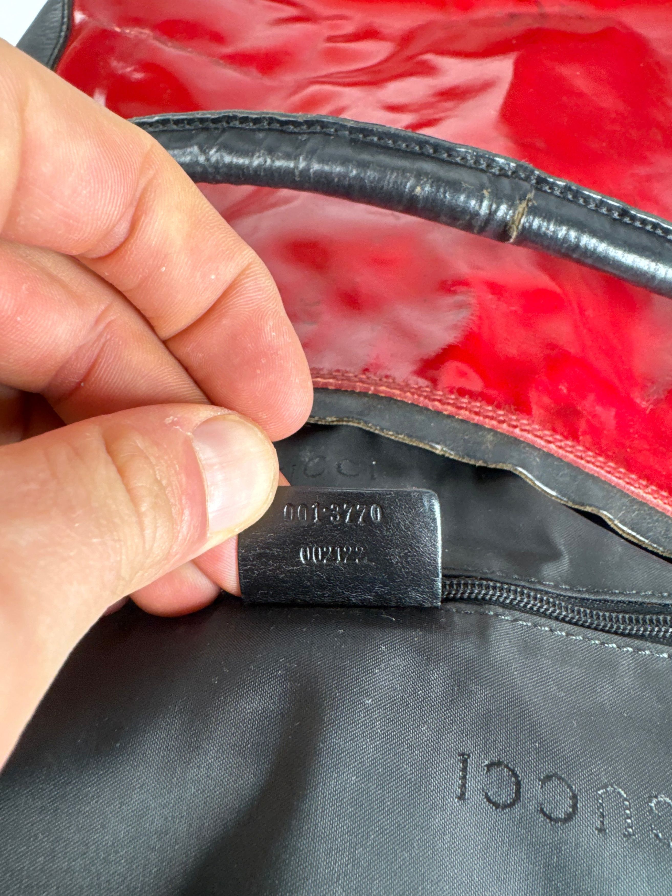 Gucci Vintage Patent Leather / Leather Handbag Black Red Size ONE SIZE - 5 Thumbnail