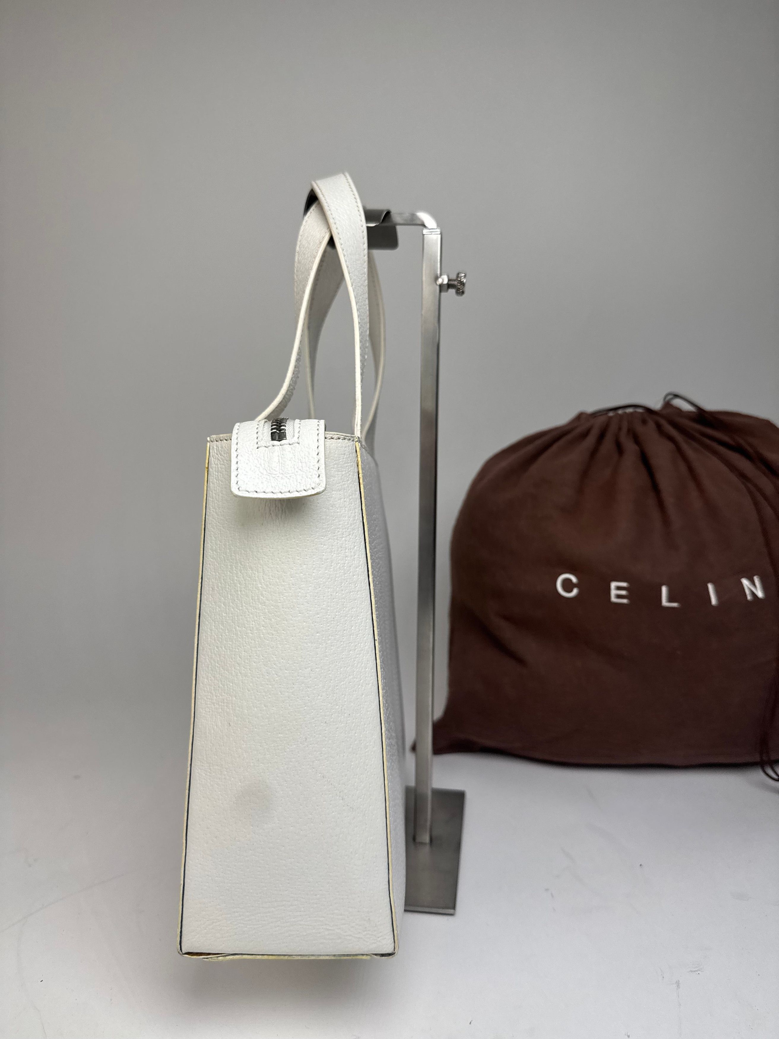 Celine Vintage Paris 2Way Leather Handbag White Size ONE SIZE - 5 Thumbnail