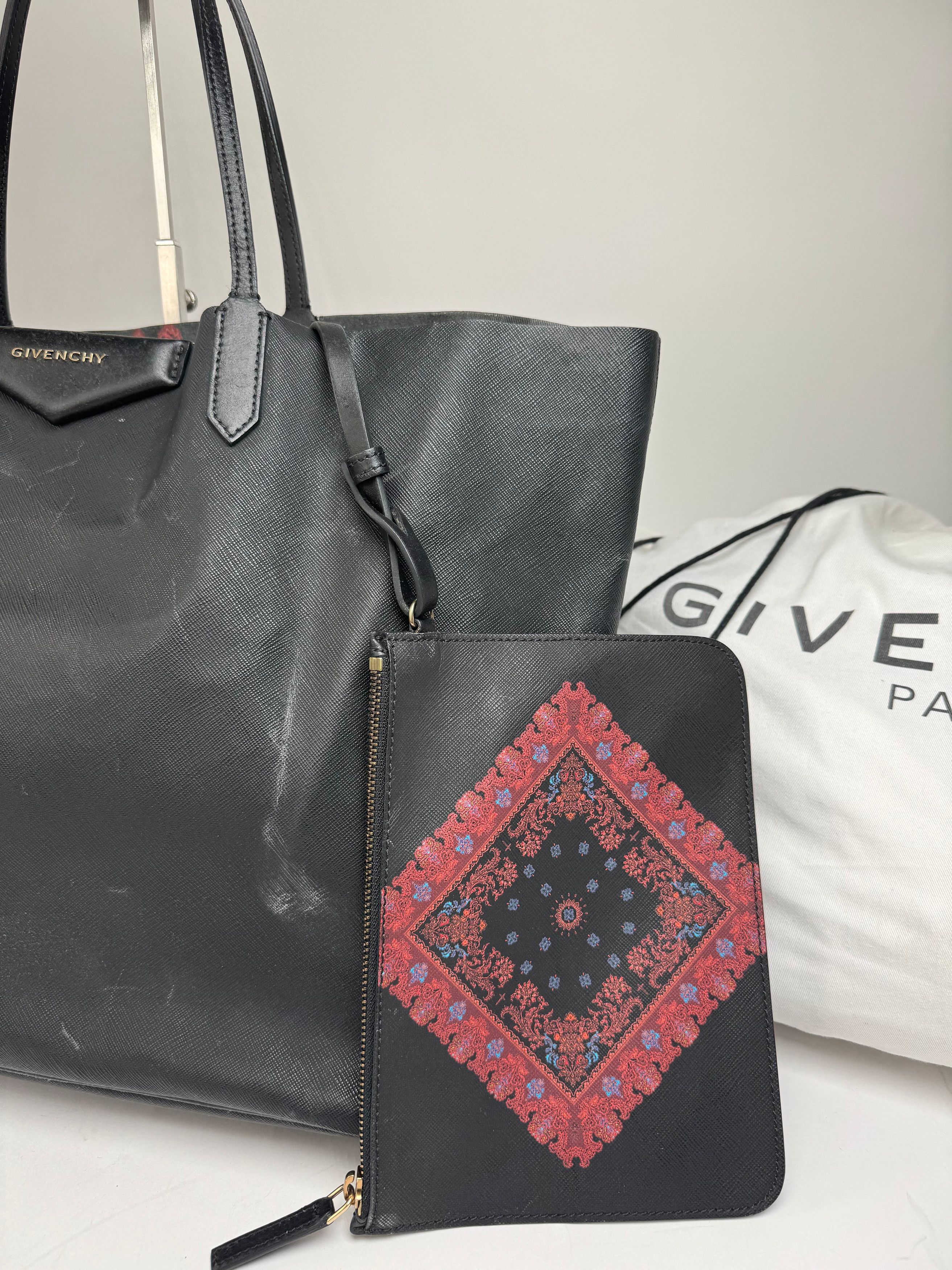 Givenchy Vintage Antigona Leather Tote Bag Black Abstract Size ONE SIZE - 7 Thumbnail