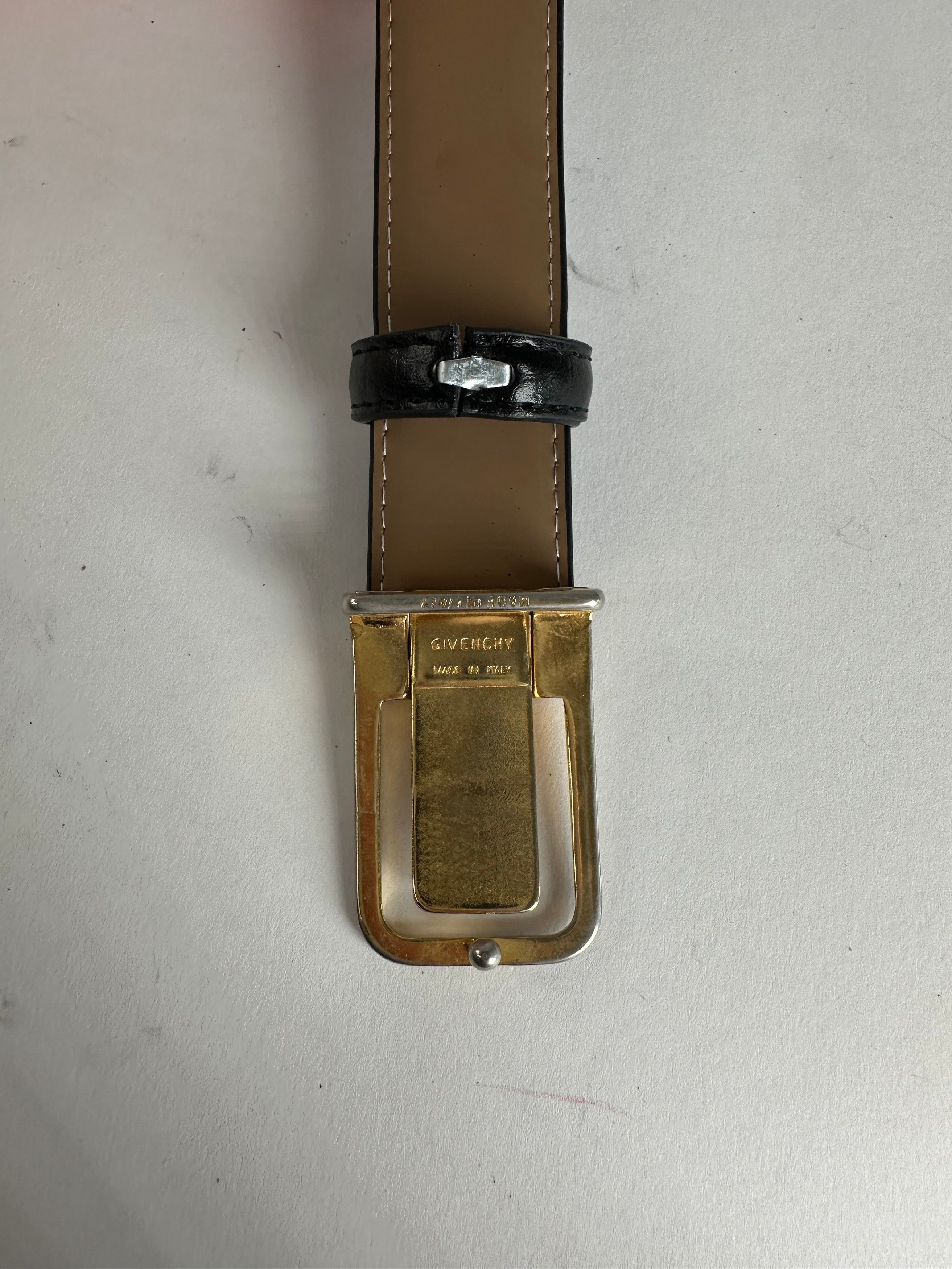 Givenchy Vintage Snake Emblossed Leather Belt Black Size ONE SIZE - 4 Thumbnail
