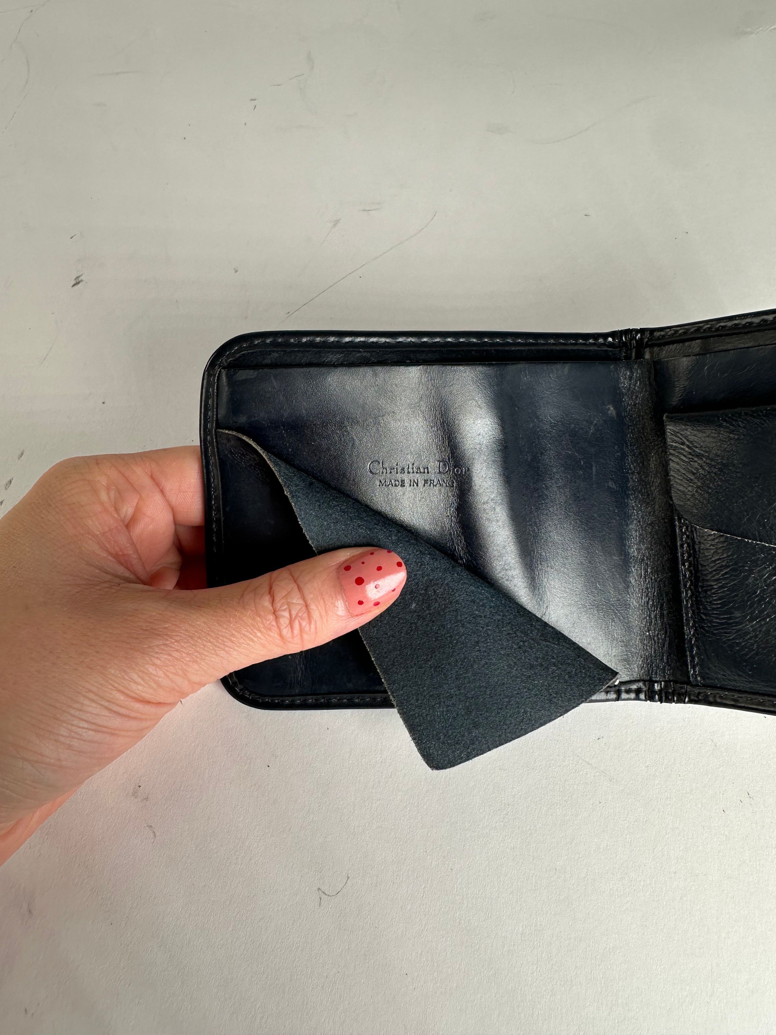 Dior Vintage Oblique Monogram Wallet Beige Navy Size ONE SIZE - 7 Thumbnail