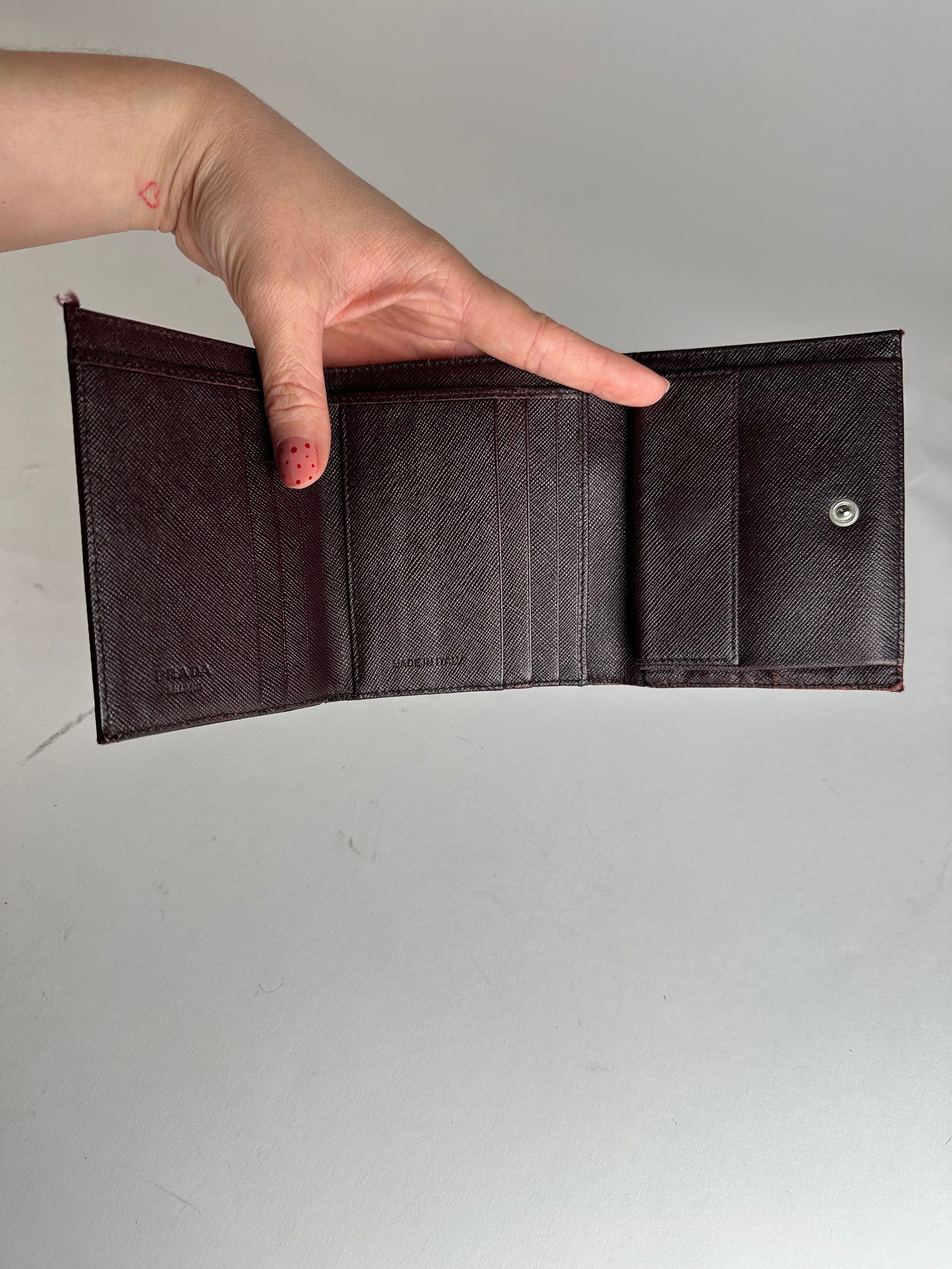 Prada Vintage Triangle Logo Polyester/Leather Wallet Purple Size ONE SIZE - 3 Thumbnail