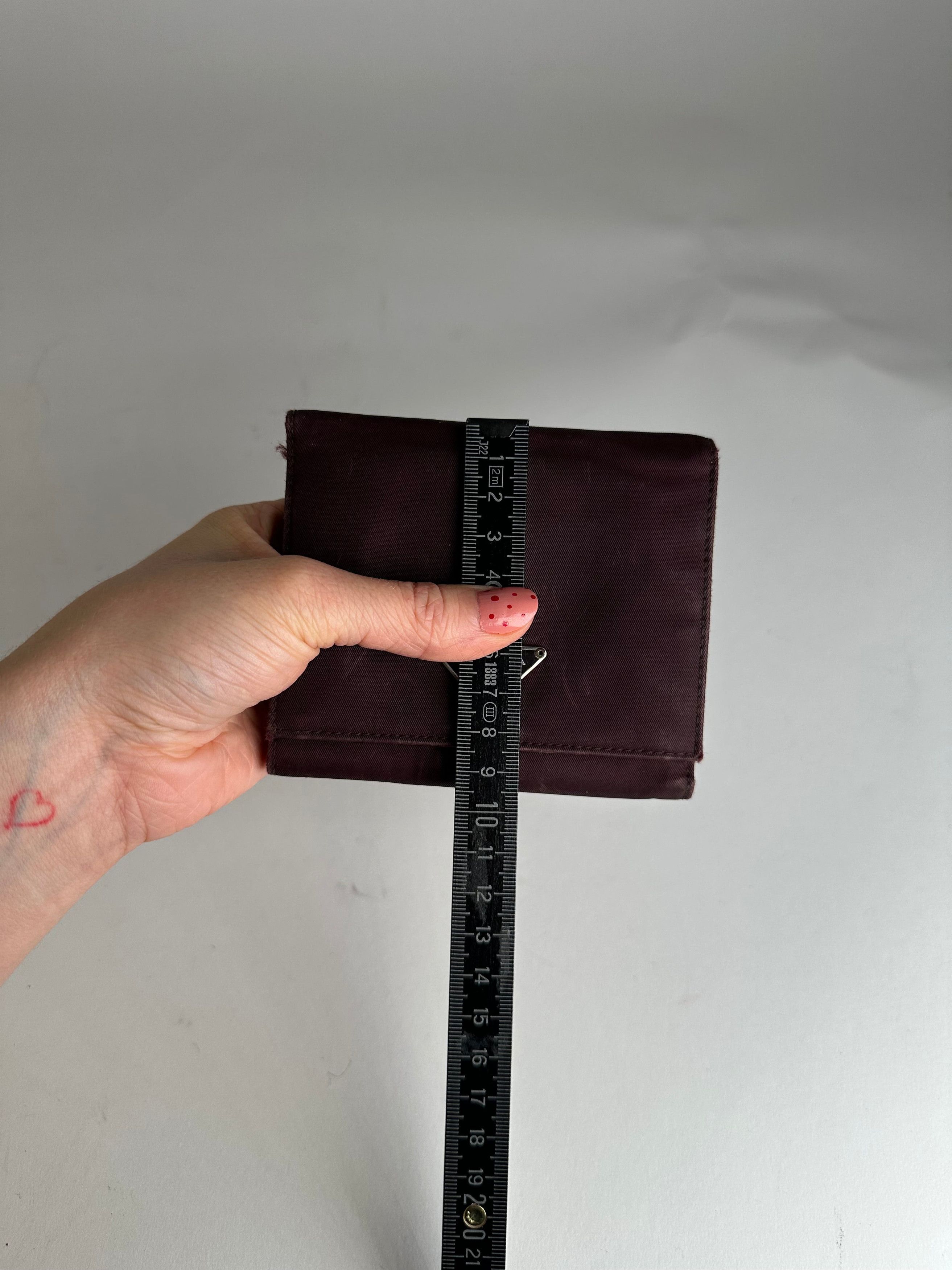 Prada Vintage Triangle Logo Polyester/Leather Wallet Purple Size ONE SIZE - 7 Thumbnail