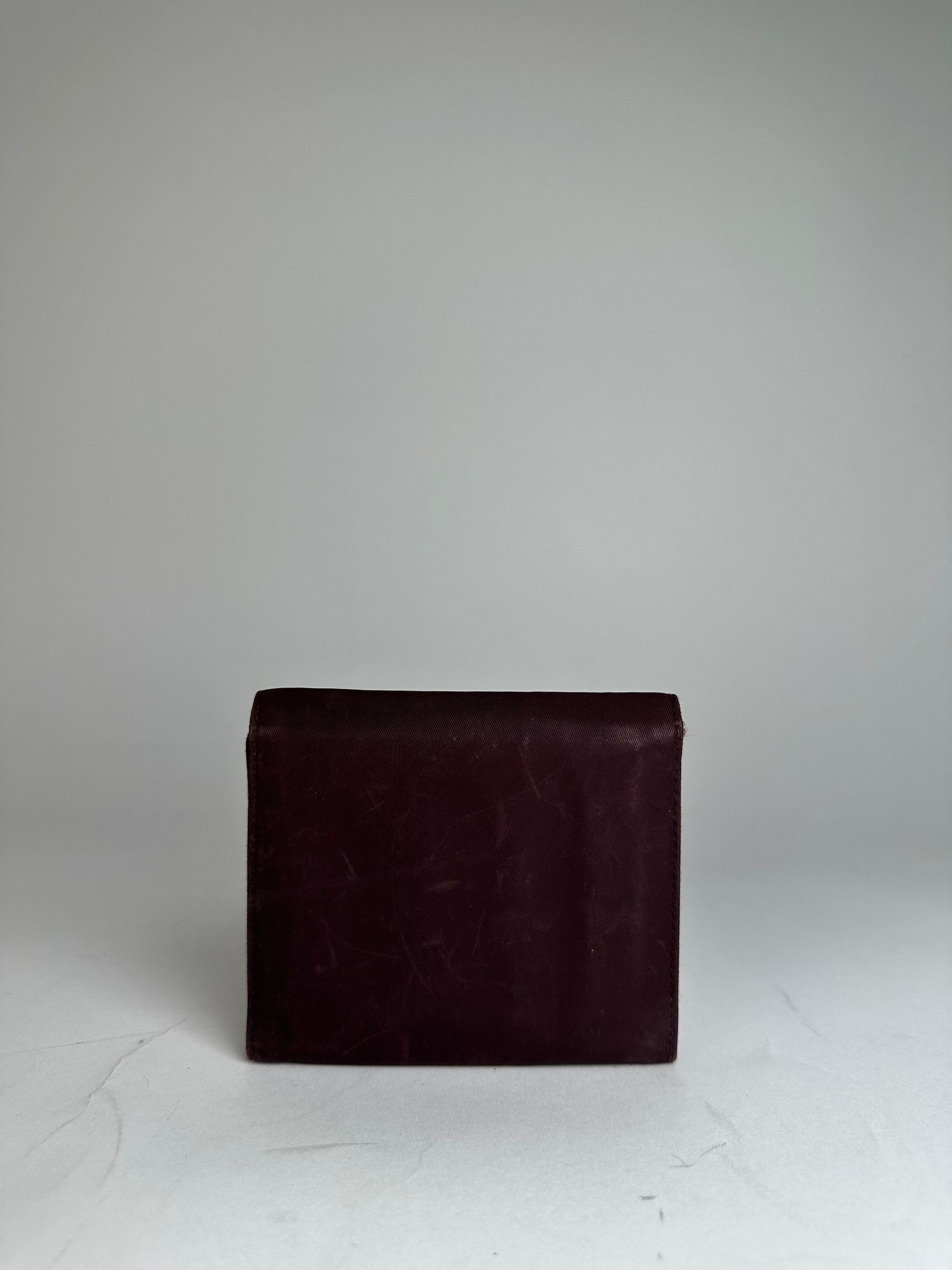 Prada Vintage Triangle Logo Polyester/Leather Wallet Purple Size ONE SIZE - 2 Thumbnail