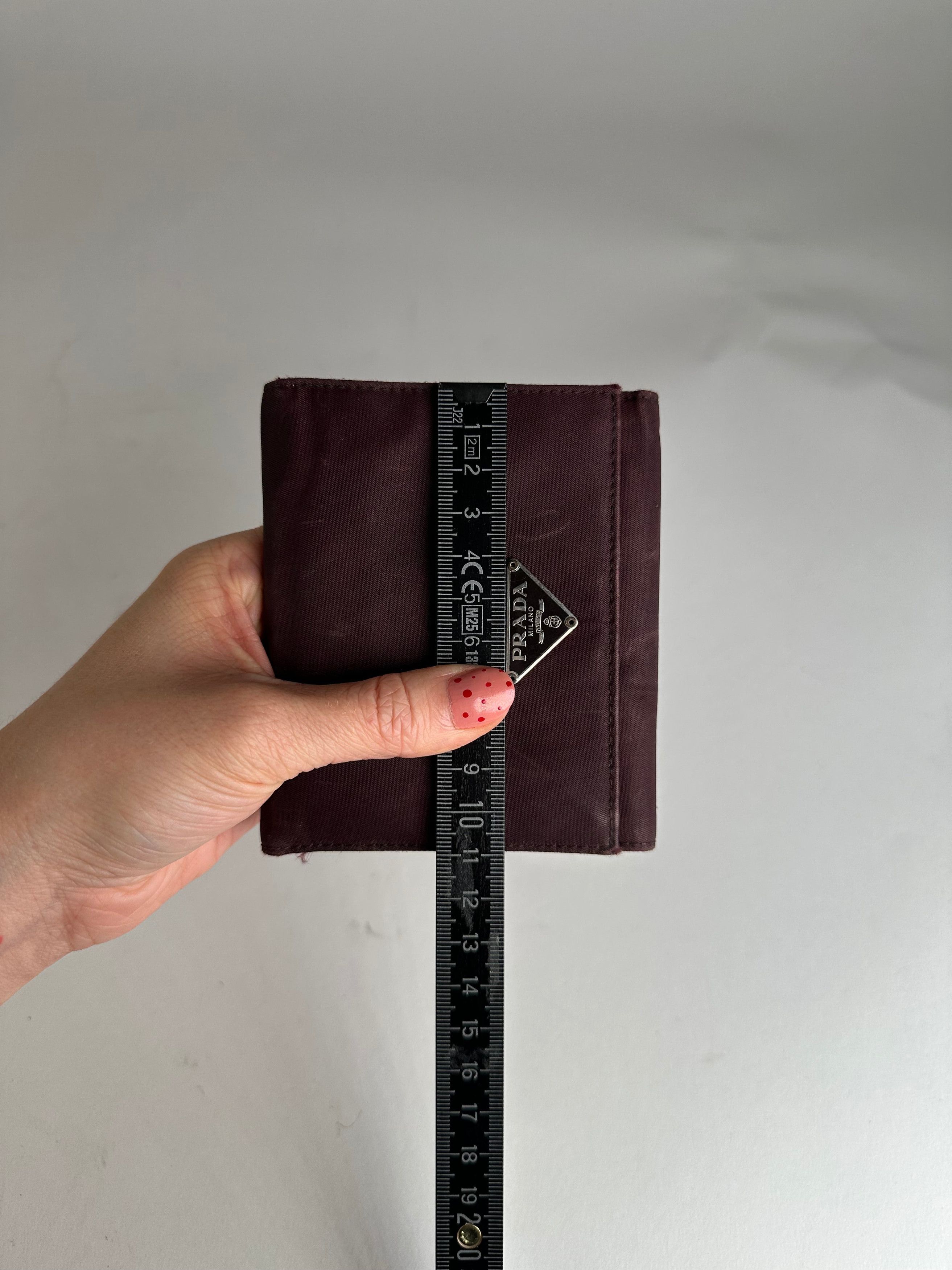 Prada Vintage Triangle Logo Polyester/Leather Wallet Purple Size ONE SIZE - 8 Thumbnail