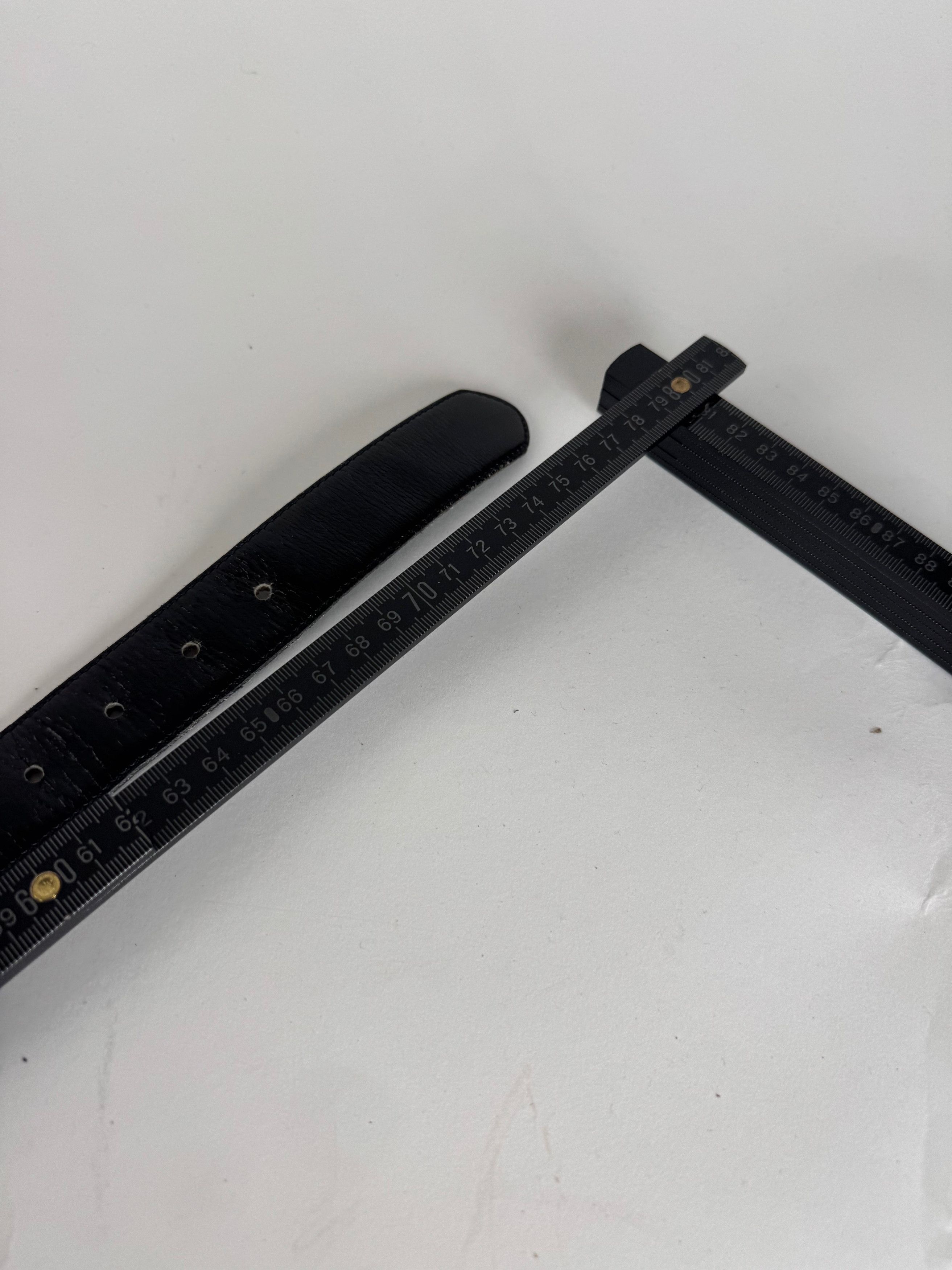 Celine Vintage Paris Carriage Logo Leather Belt Black Size ONE SIZE - 8 Thumbnail