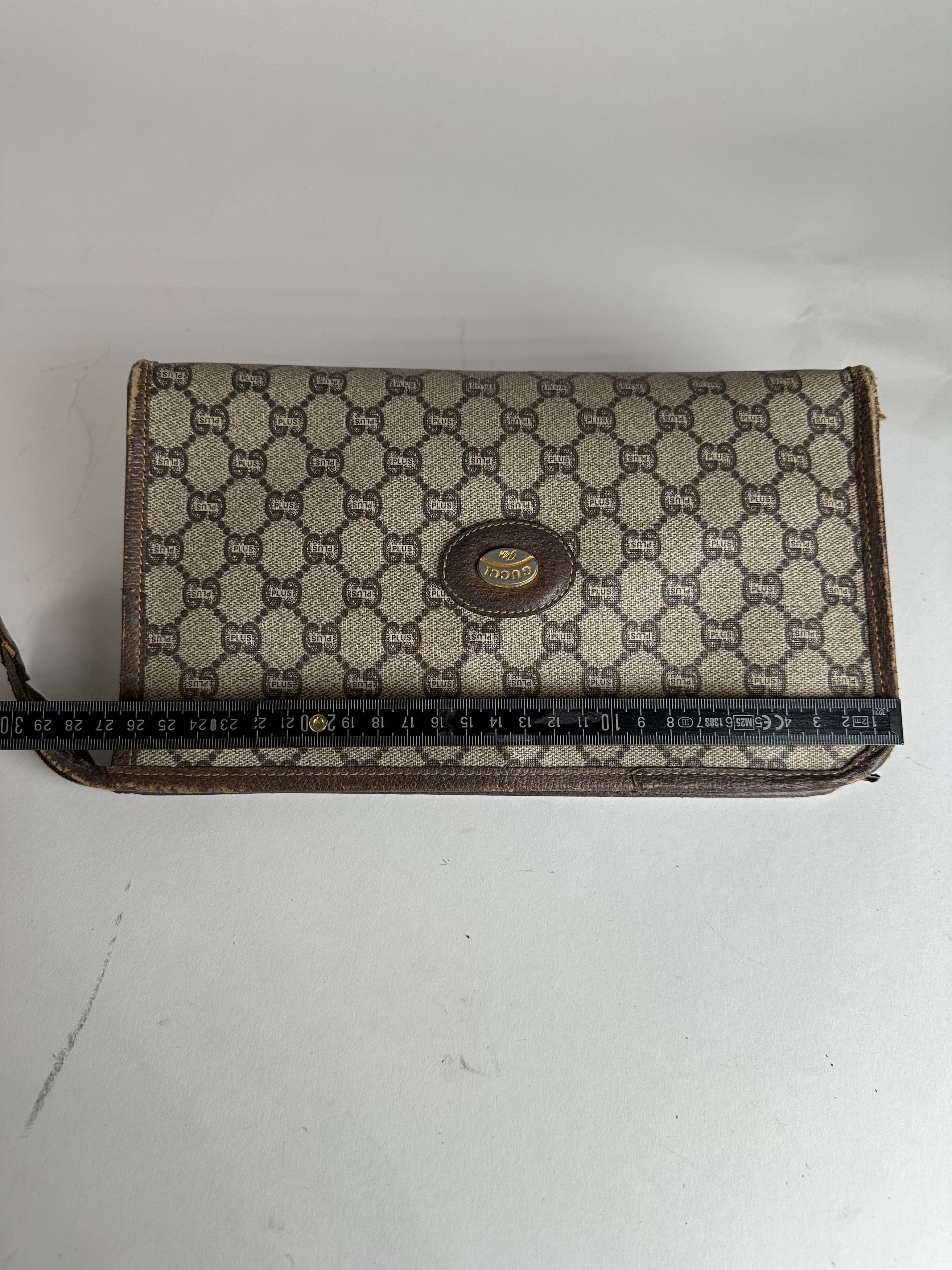 Gucci Vintage Leather Clutch Grey Brown Size ONE SIZE - 4 Thumbnail