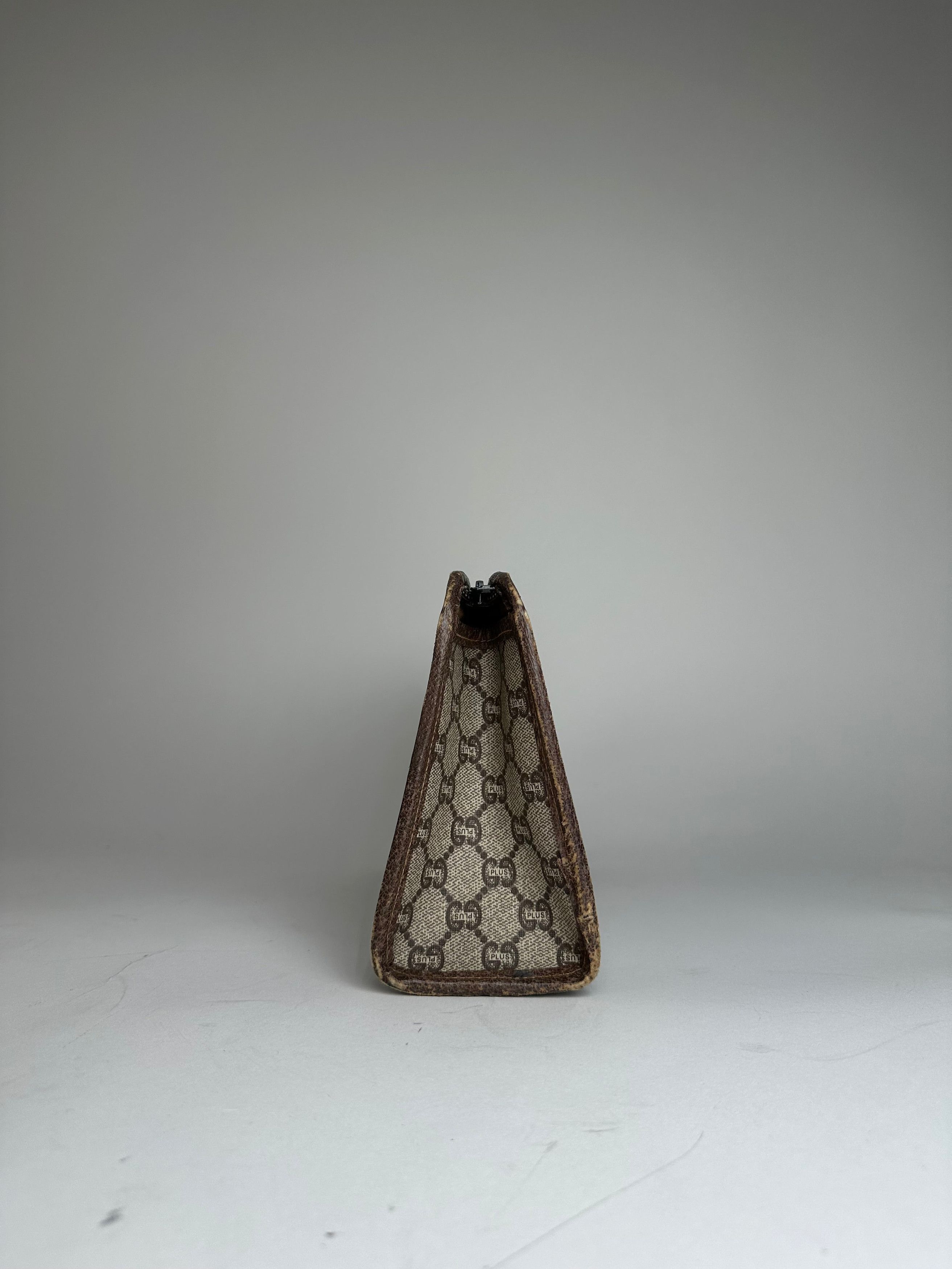 Gucci Vintage Leather Clutch Grey Brown Size ONE SIZE - 3 Thumbnail