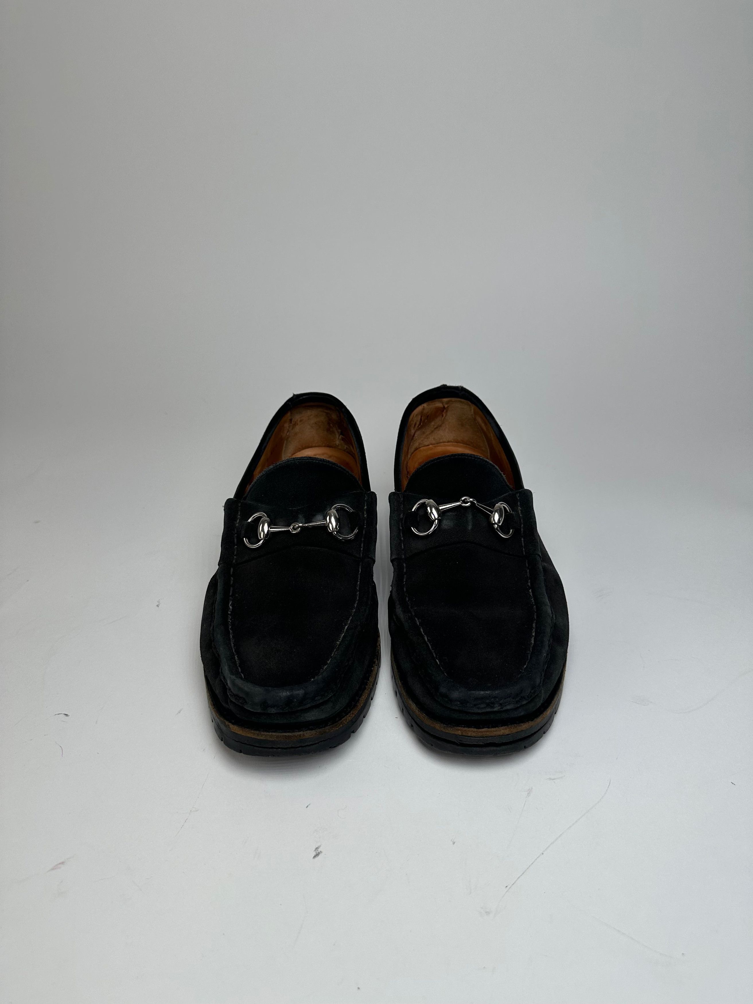 Gucci Vintage Suede Horsebit Loafer Black Size US 7.5 / EU 40-41 - 3 Thumbnail
