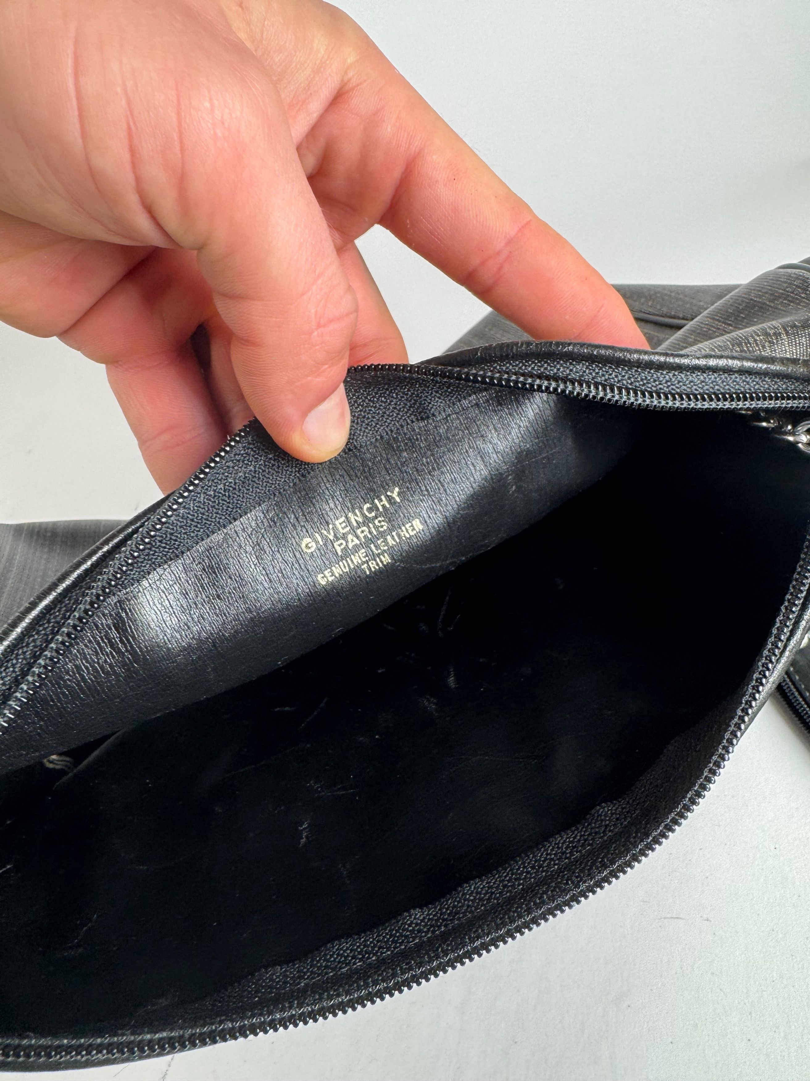 Givenchy Vintage 2Way Leather Handbag Black Grey Size ONE SIZE - 6 Thumbnail