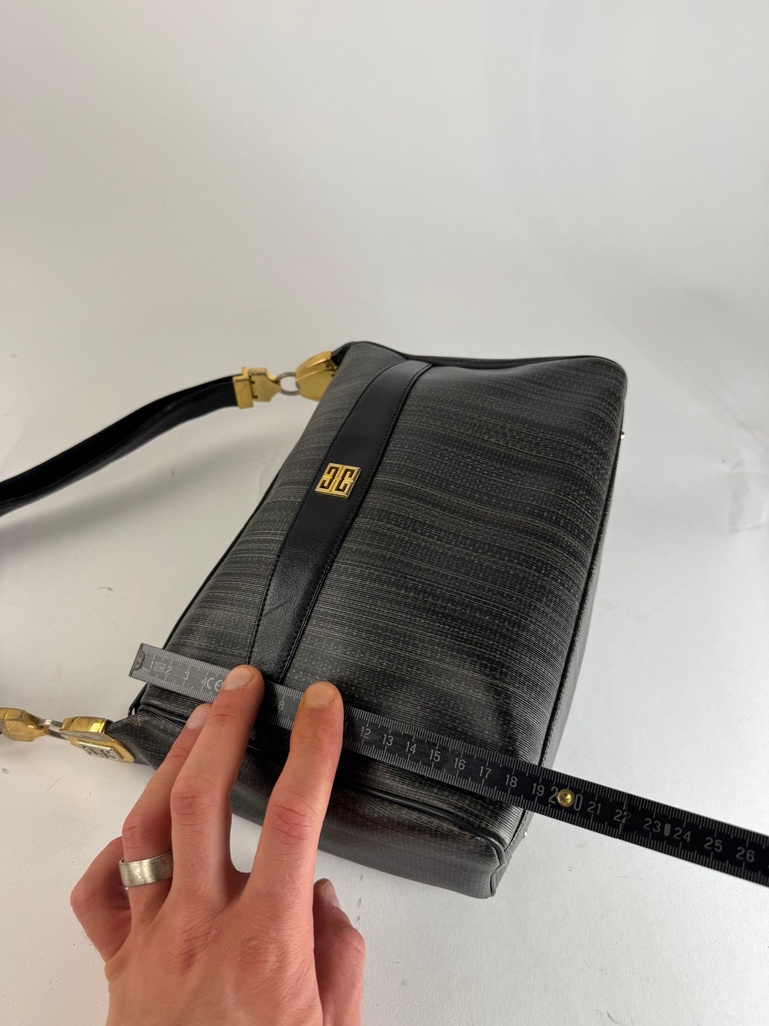 Givenchy Vintage 2Way Leather Handbag Black Grey Size ONE SIZE - 12 Thumbnail