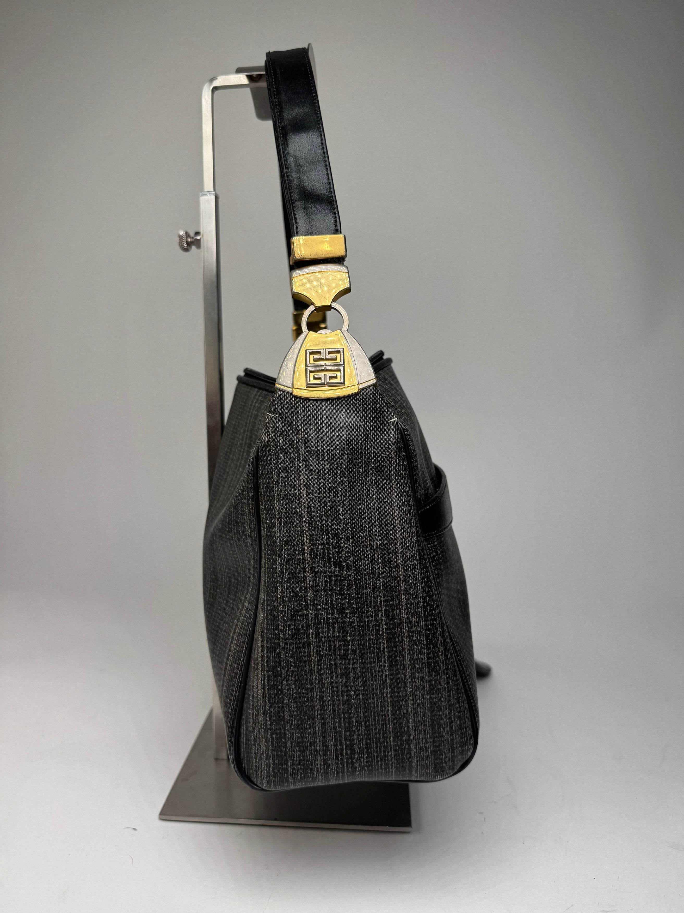 Givenchy Vintage 2Way Leather Handbag Black Grey Size ONE SIZE - 9 Thumbnail