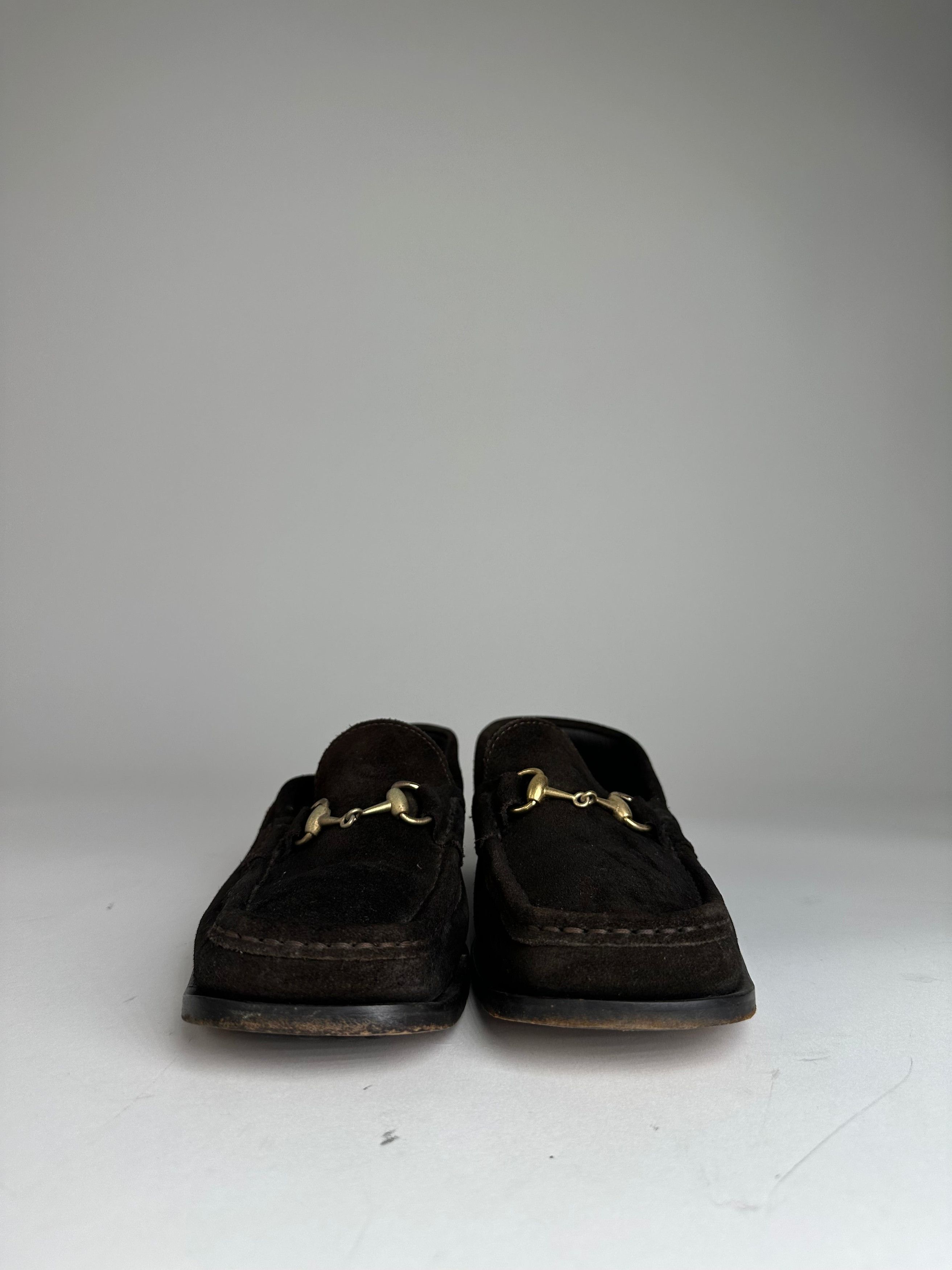 Gucci Vintage Horsebit Suede Loafer Black Size US 5 / IT 35 - 4 Thumbnail