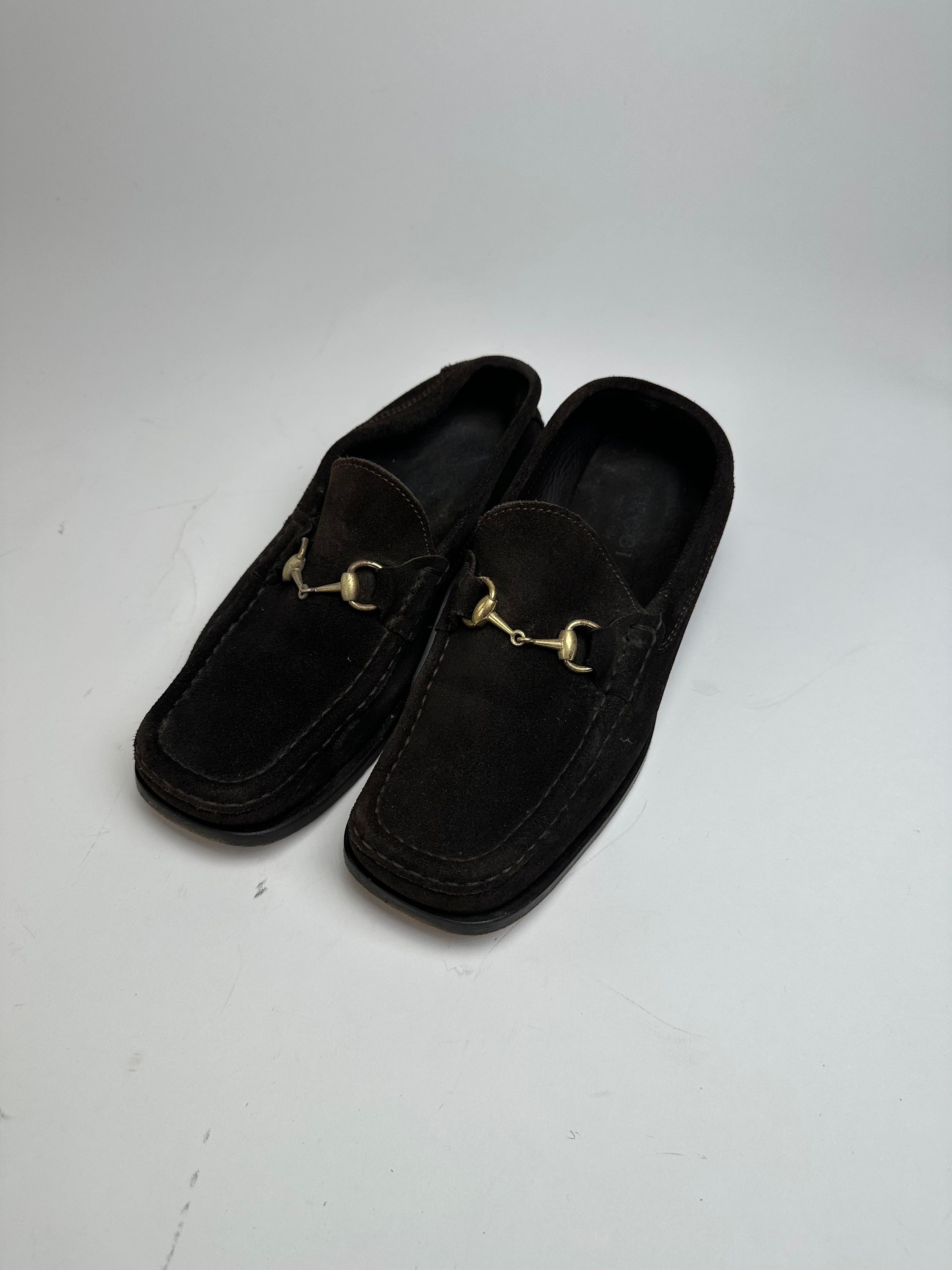 Gucci Vintage Horsebit Suede Loafer Black Size US 5 / IT 35 - 2 Thumbnail