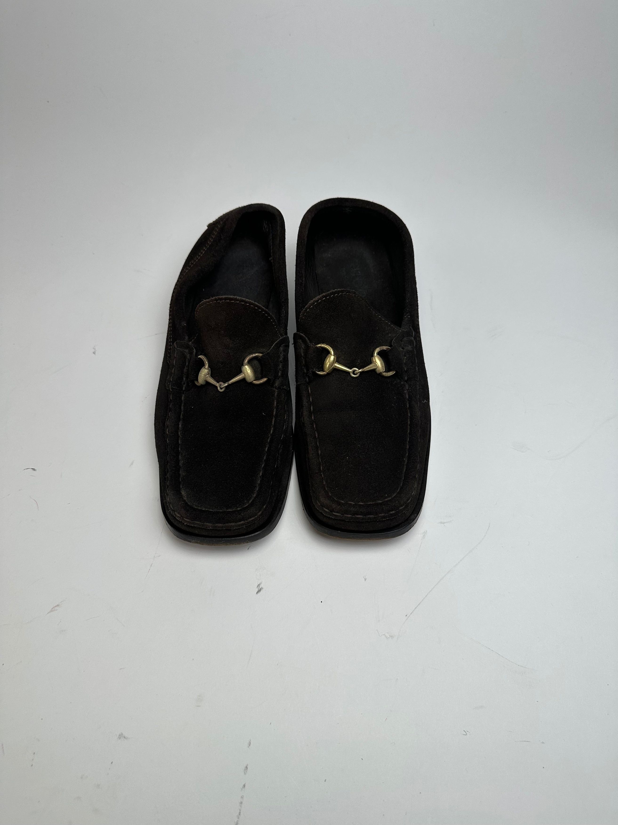 Gucci Vintage Horsebit Suede Loafer Black Size US 5 / IT 35 - 3 Thumbnail