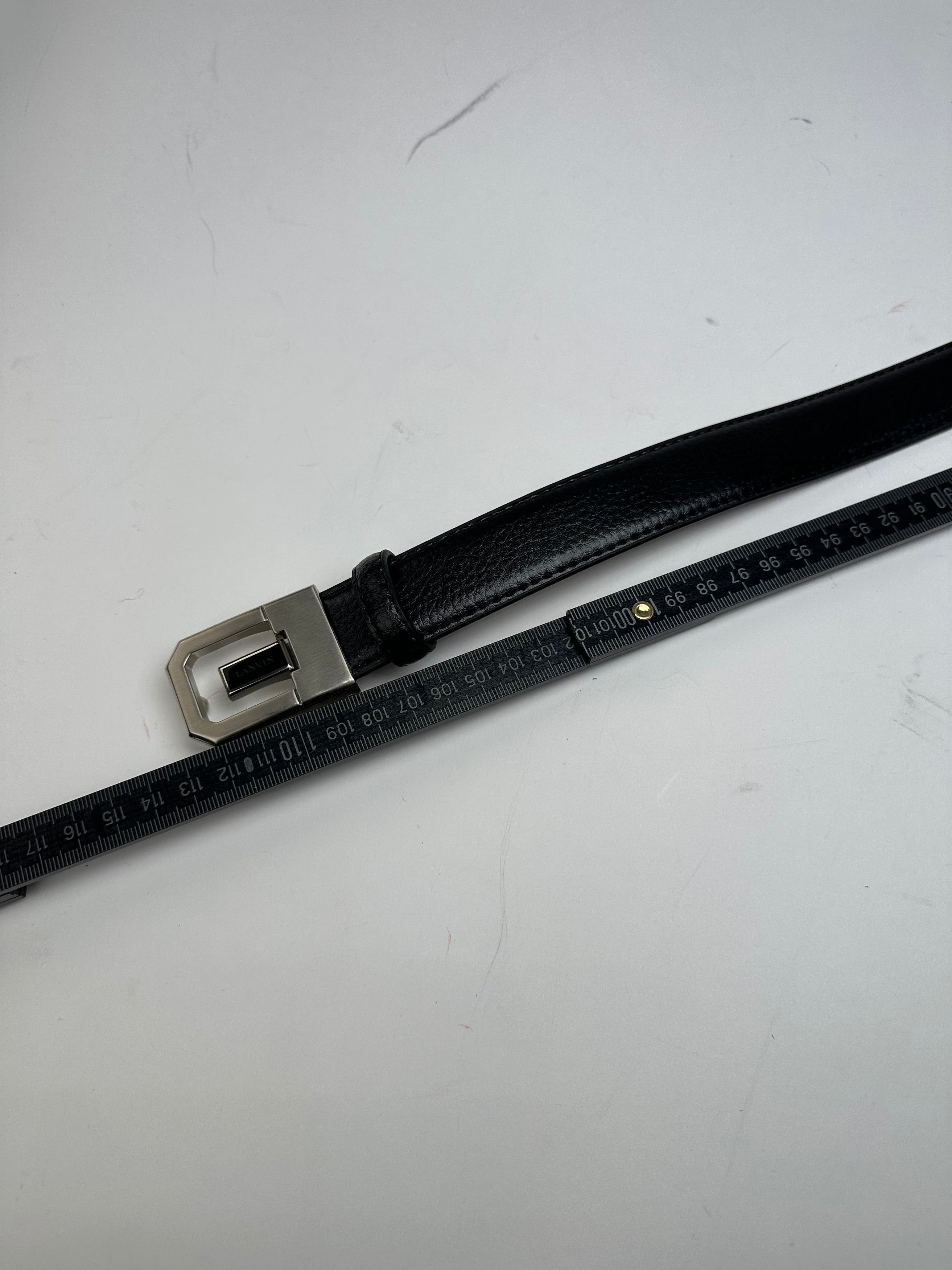 Lanvin Vintage Snake Emblossed Leather Belt Black Size ONE SIZE - 7 Thumbnail
