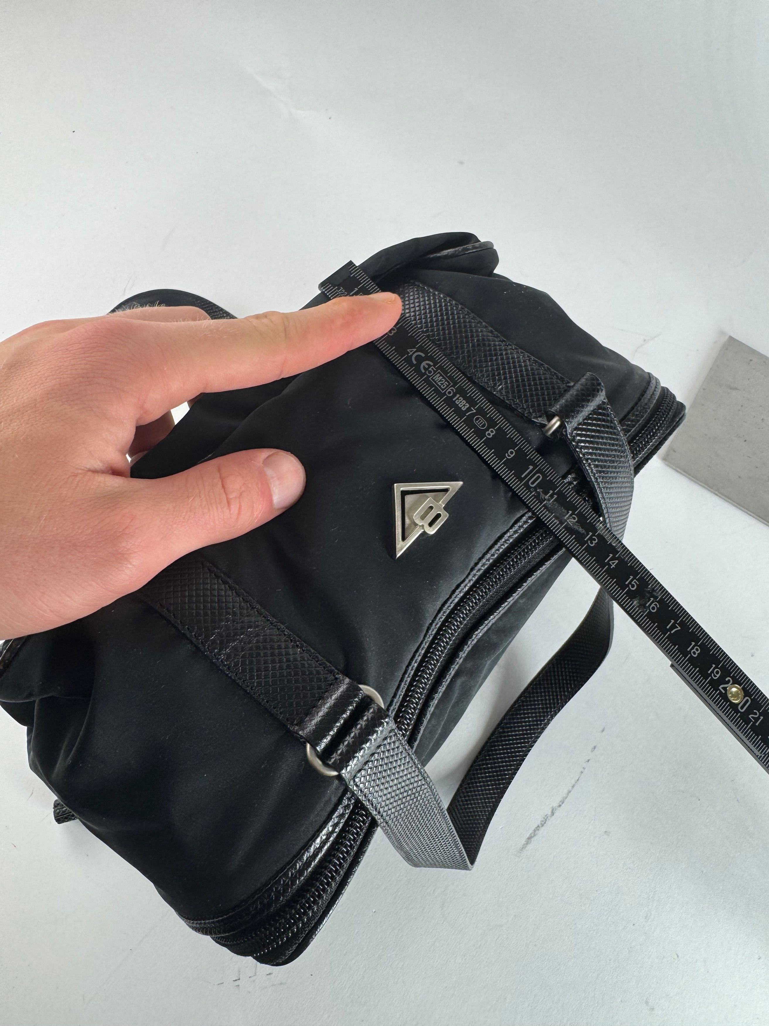 Bottega Veneta Vintage Leather Canvas Handbag Black Size ONE SIZE - 12 Thumbnail