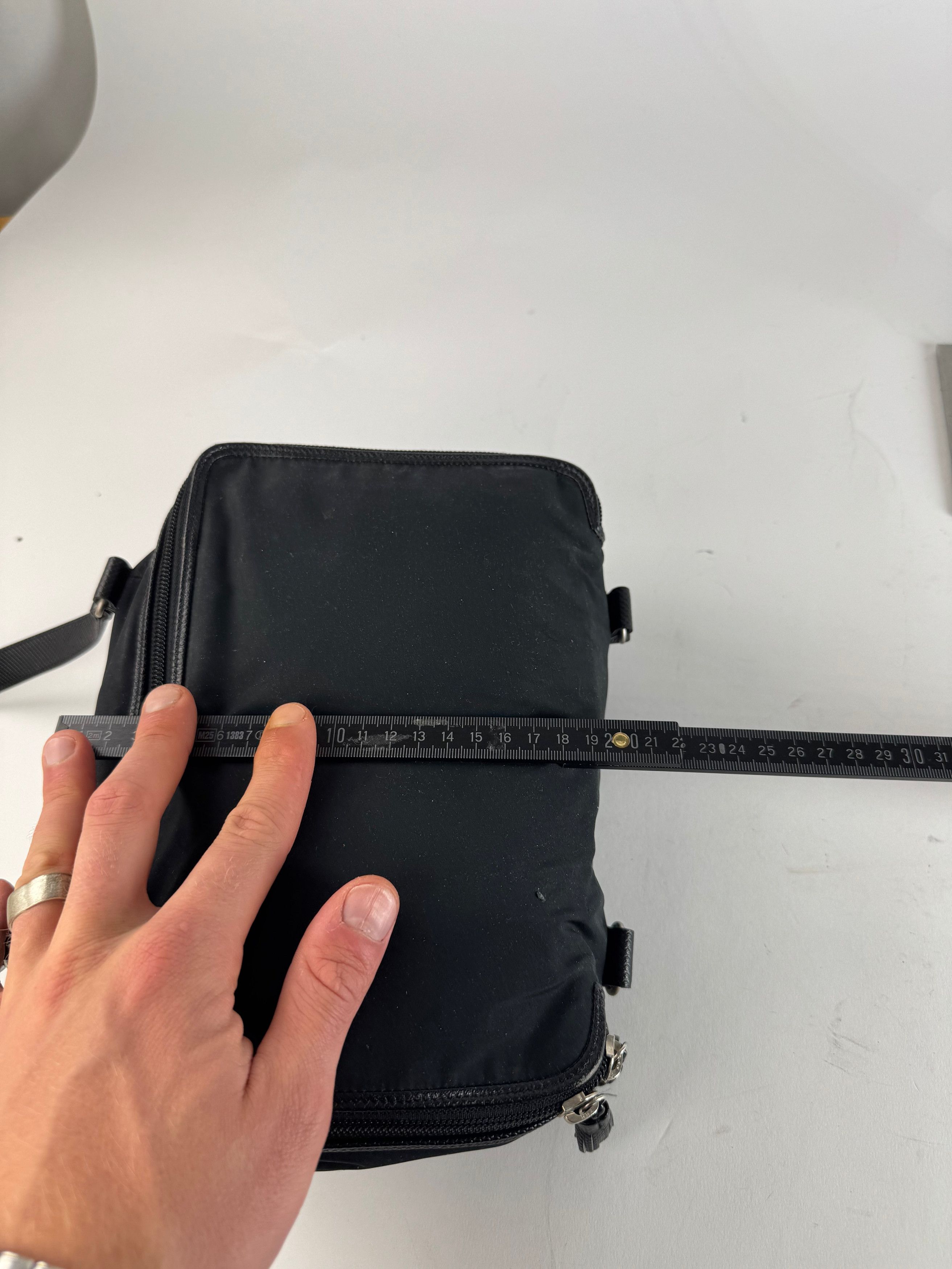 Bottega Veneta Vintage Leather Canvas Handbag Black Size ONE SIZE - 13 Thumbnail