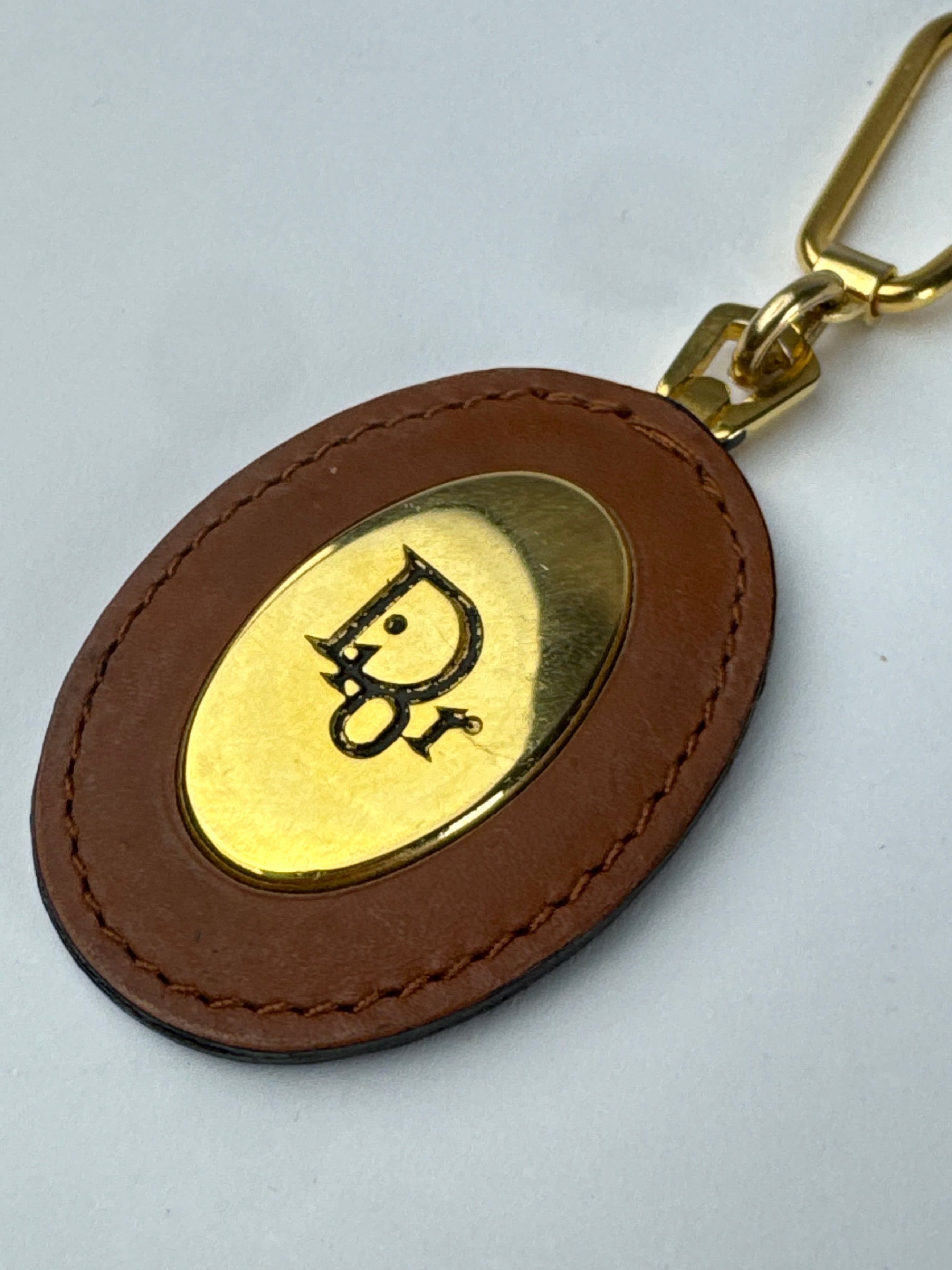Dior Vintage Keychain Brown Gold Size ONE SIZE - 3 Thumbnail