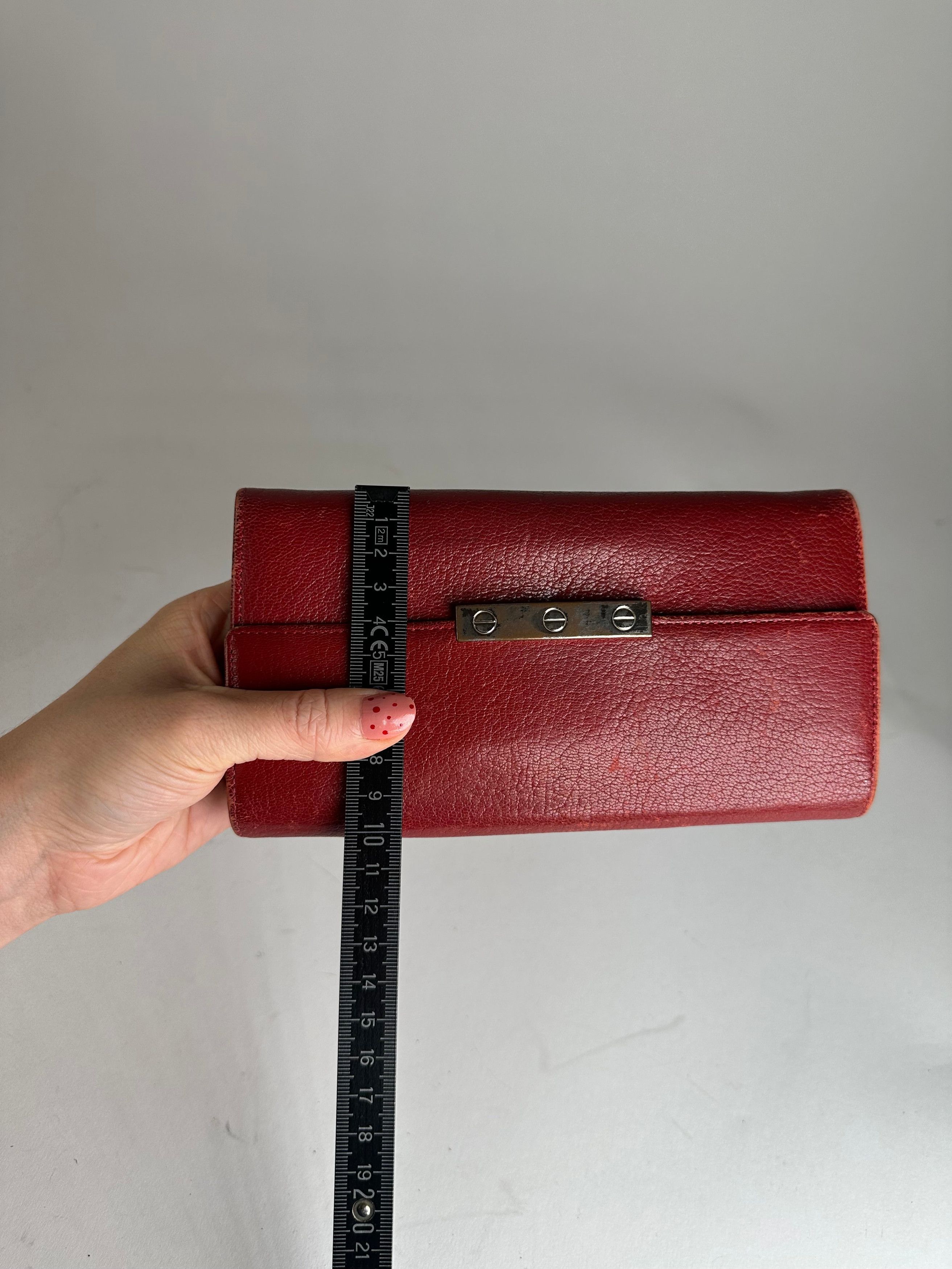 Cartier Vintage Leather Wallet Red Size ONE SIZE - 7 Thumbnail
