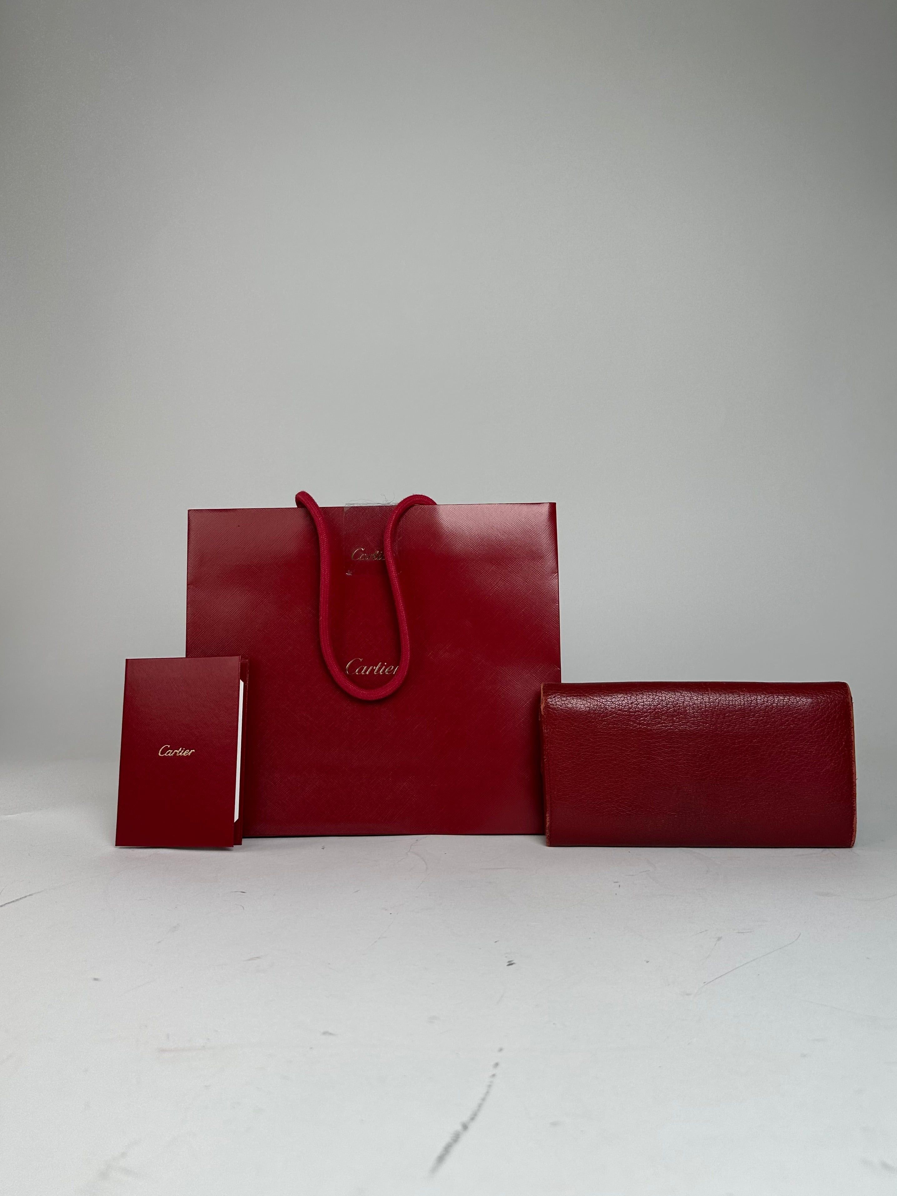Cartier Vintage Leather Wallet Red Size ONE SIZE - 2 Thumbnail
