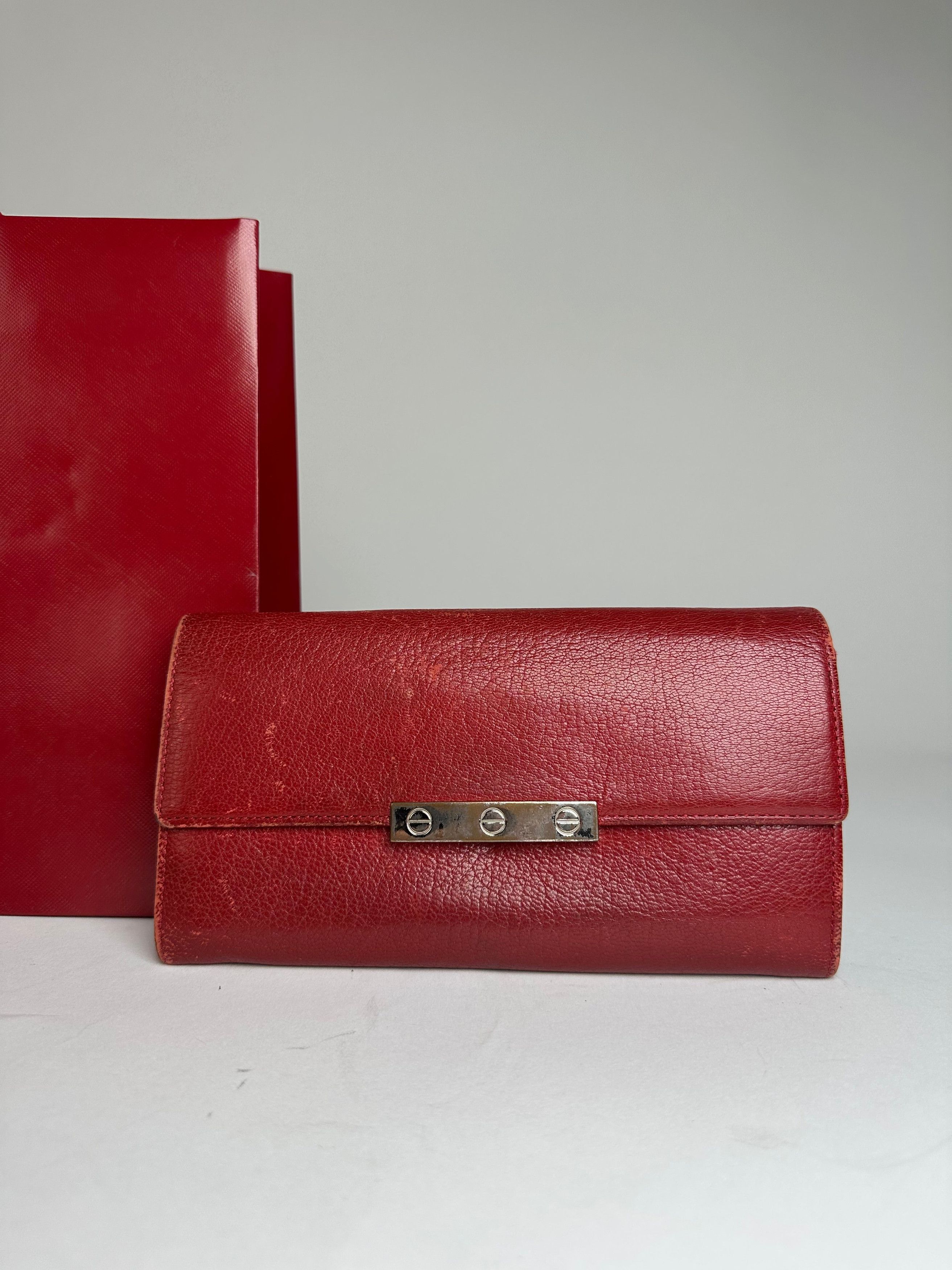 Cartier Vintage Leather Wallet Red Size ONE SIZE - 8 Thumbnail