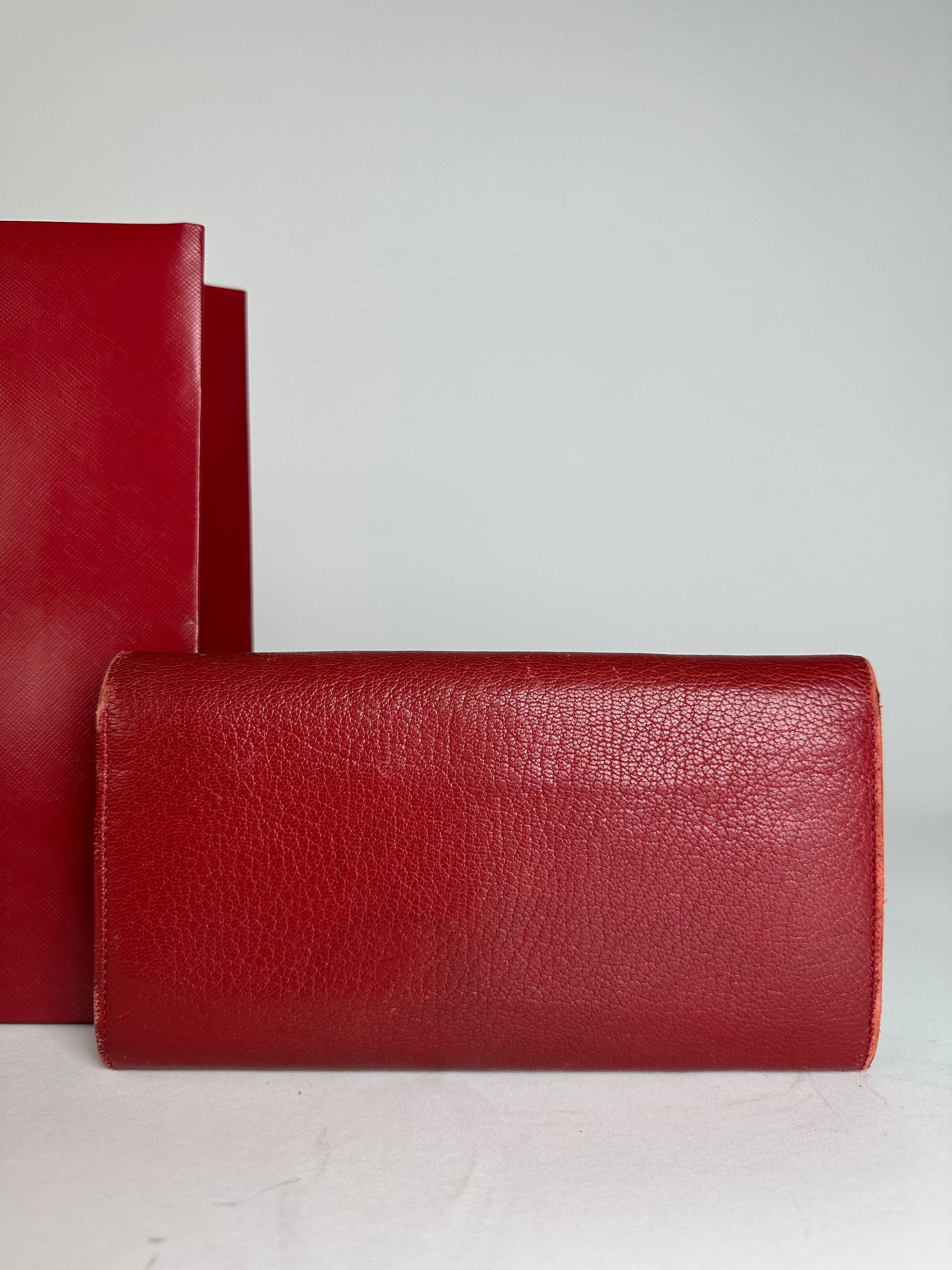 Cartier Vintage Leather Wallet Red Size ONE SIZE - 9 Thumbnail