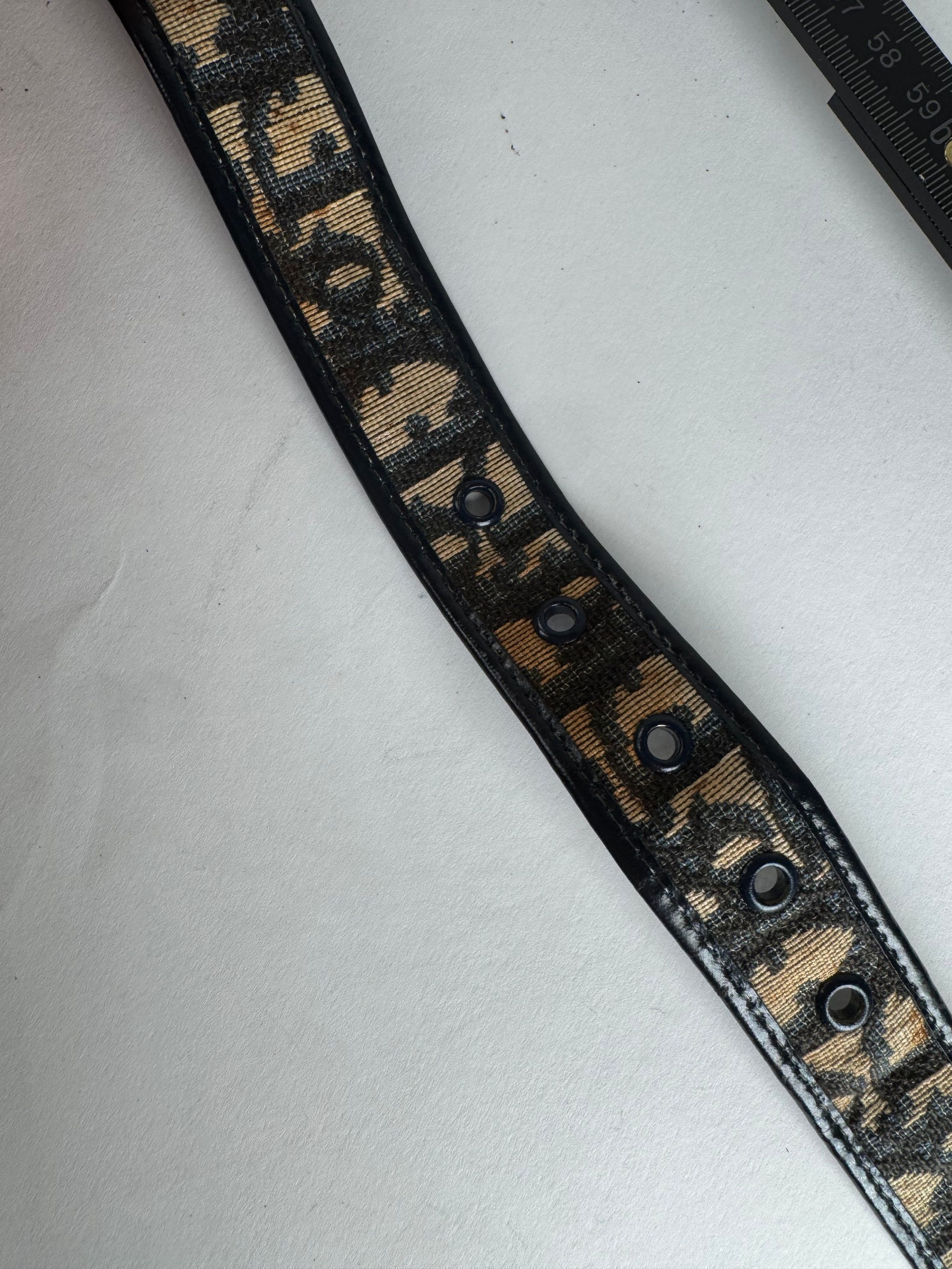 Dior Vintage Oblique Monogram Belt Beige Navy Size ONE SIZE - 12 Thumbnail