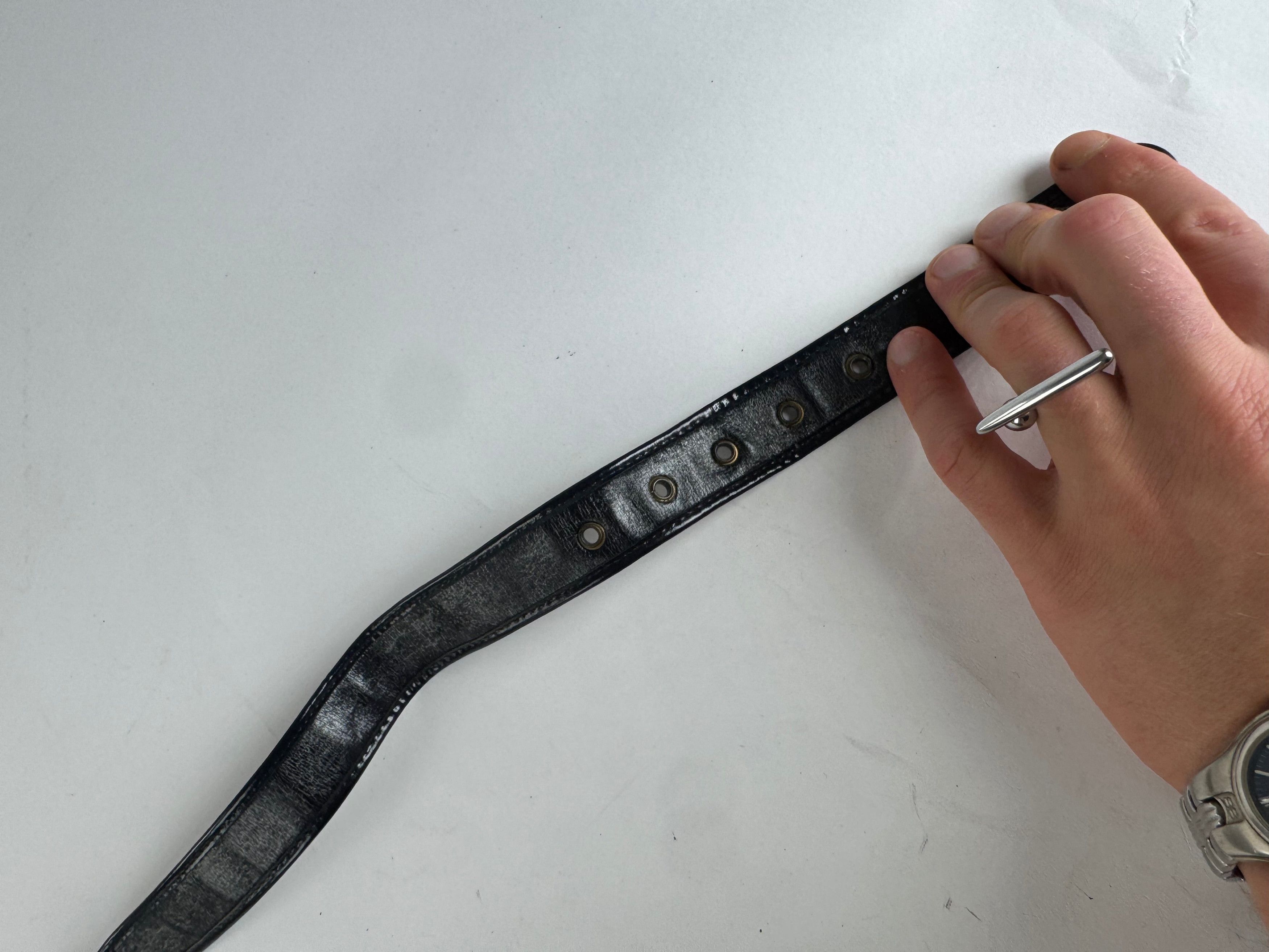 Dior Vintage Oblique Monogram Belt Beige Navy Size ONE SIZE - 5 Thumbnail