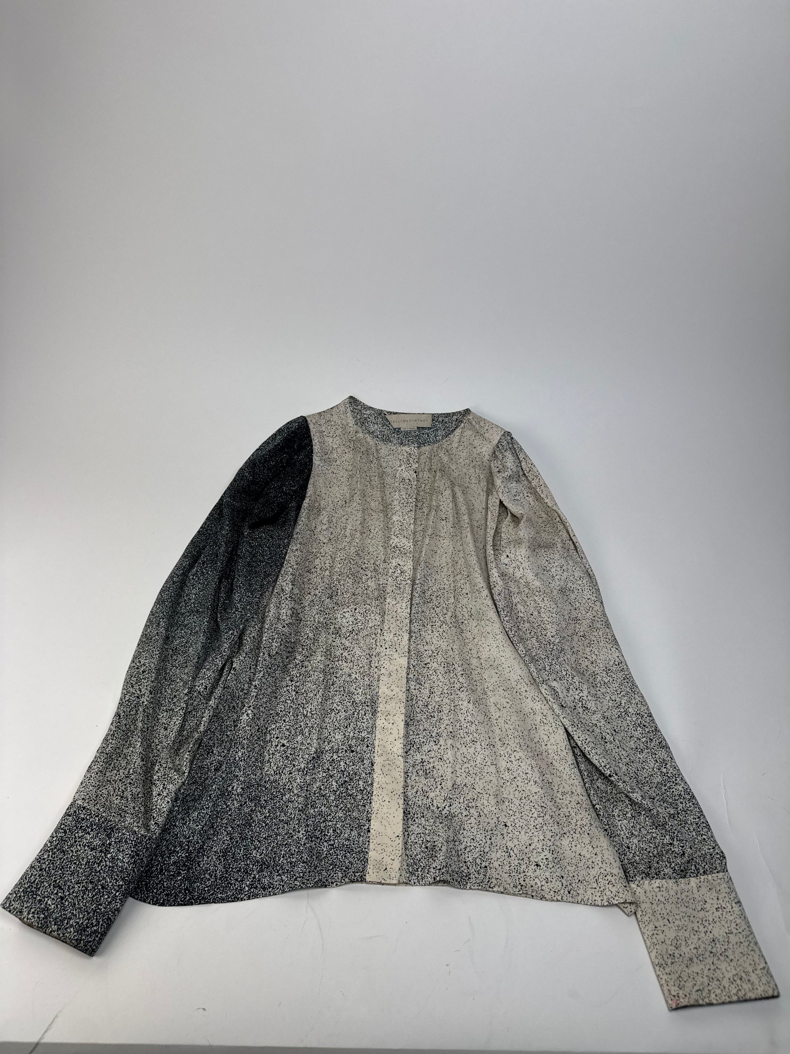 Stella McCartney Stella Mc Cartney Avstract Silk Shirt Grey/Black/White M Size M / US 6-8 / IT 42-44 - 4 Thumbnail