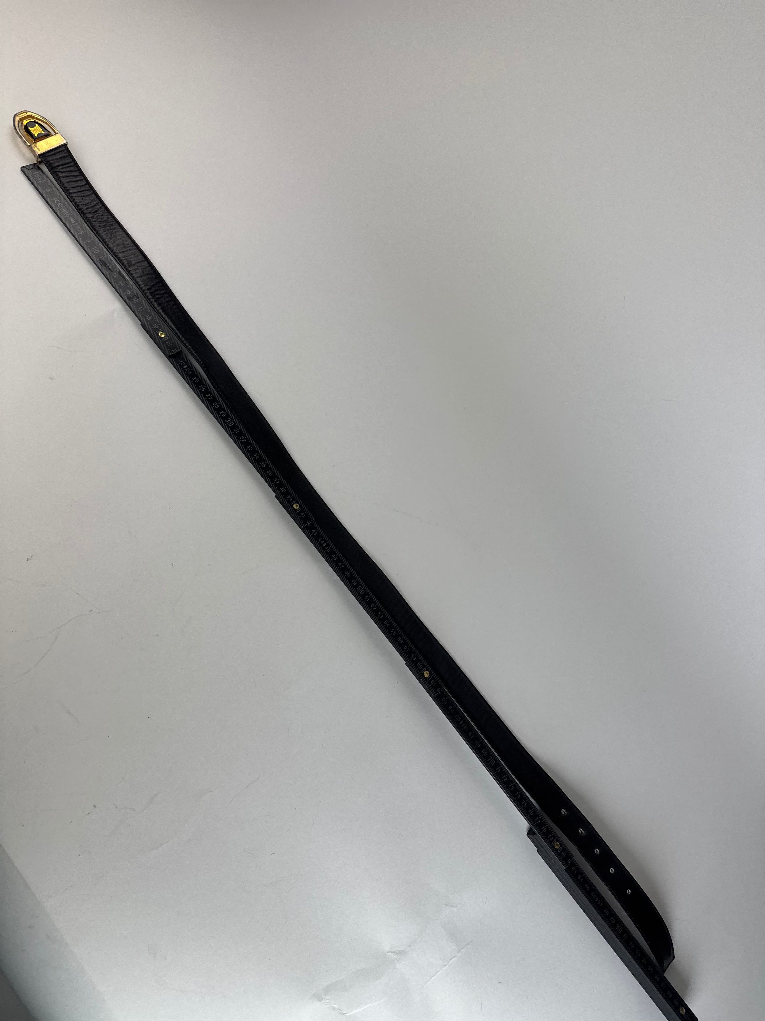 Celine Vintage Paris Triomphe Leather Belt Black Size ONE SIZE - 8 Thumbnail