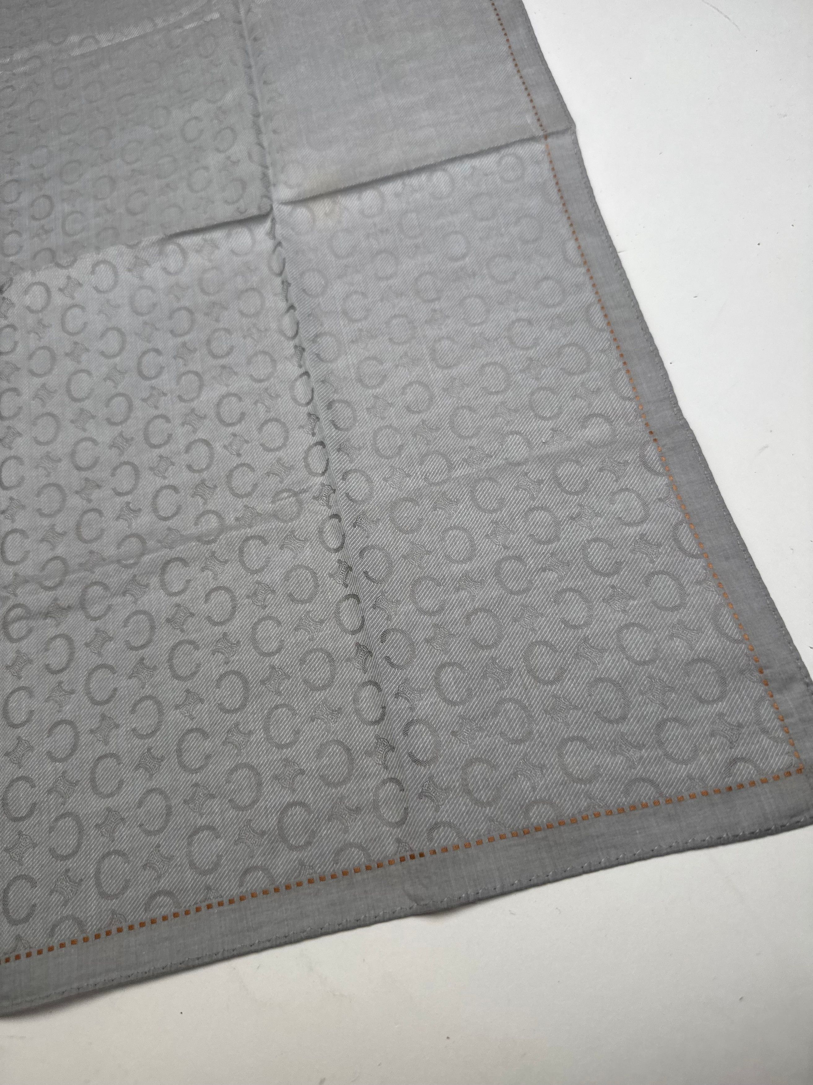 Celine Vintage C Monogram Scarf Silver Black Size ONE SIZE - 2 Thumbnail
