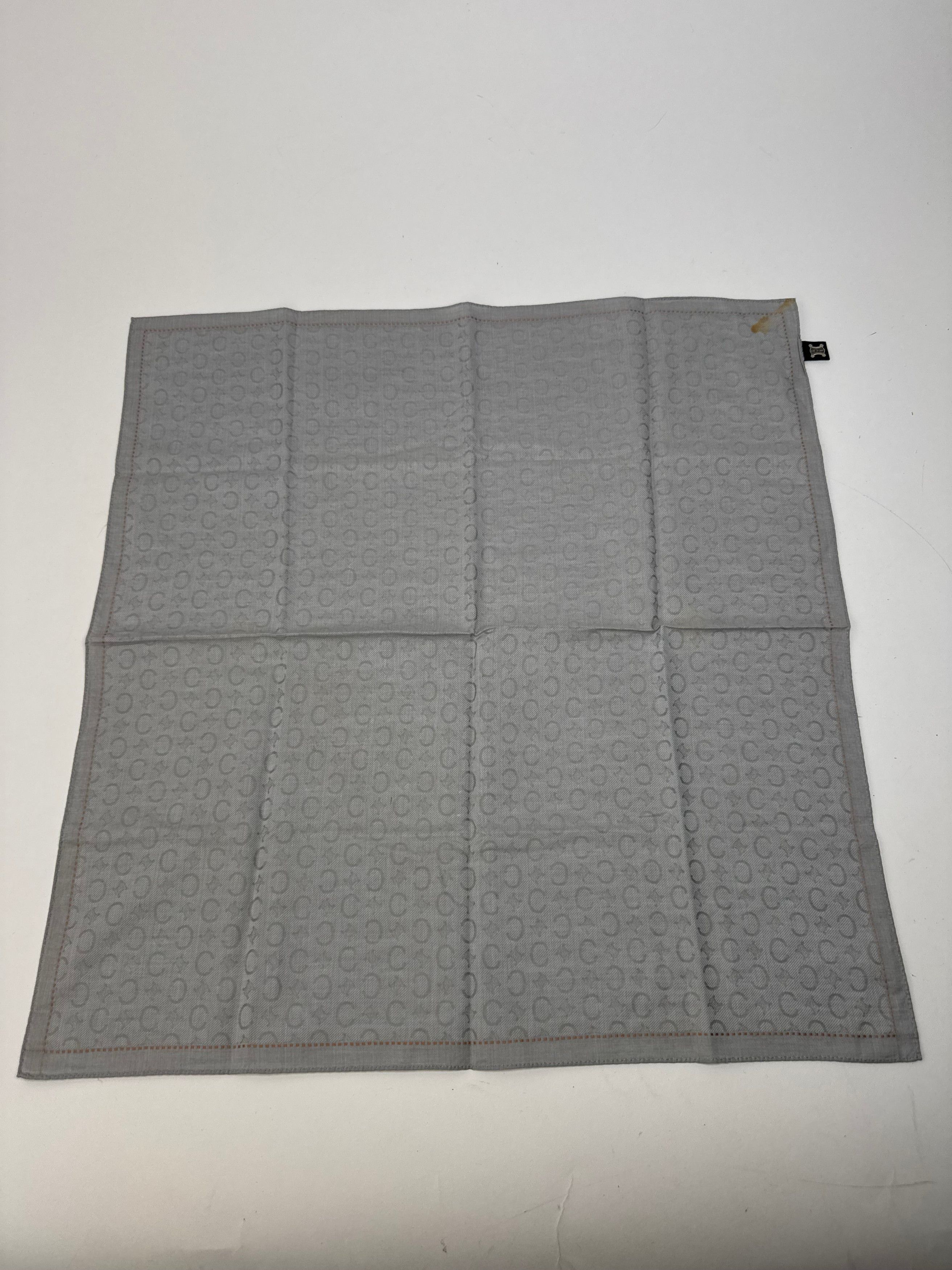 Celine Vintage C Monogram Scarf Silver Black Size ONE SIZE - 9 Thumbnail