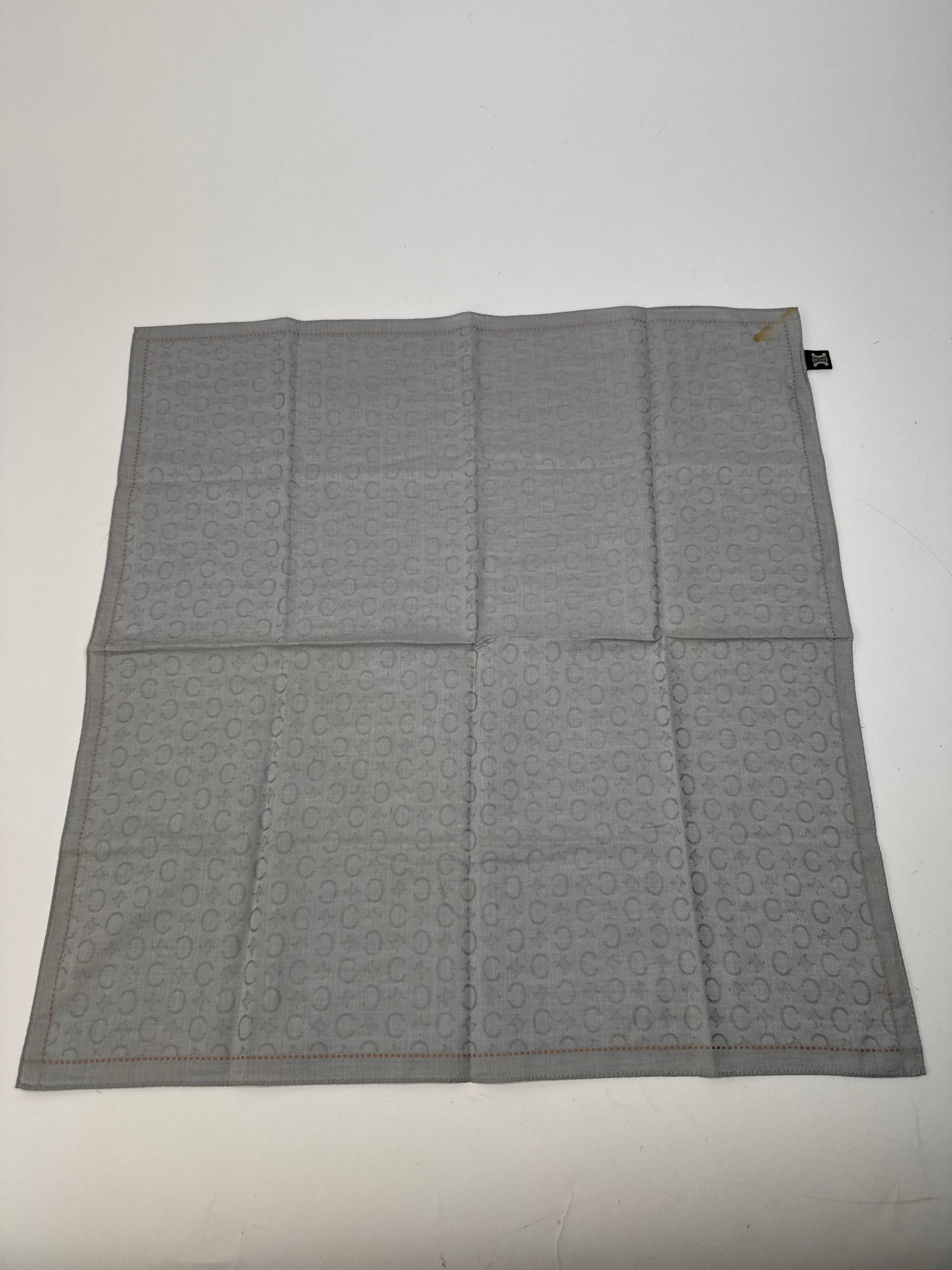 Celine Vintage C Monogram Scarf Silver Black Size ONE SIZE - 4 Thumbnail