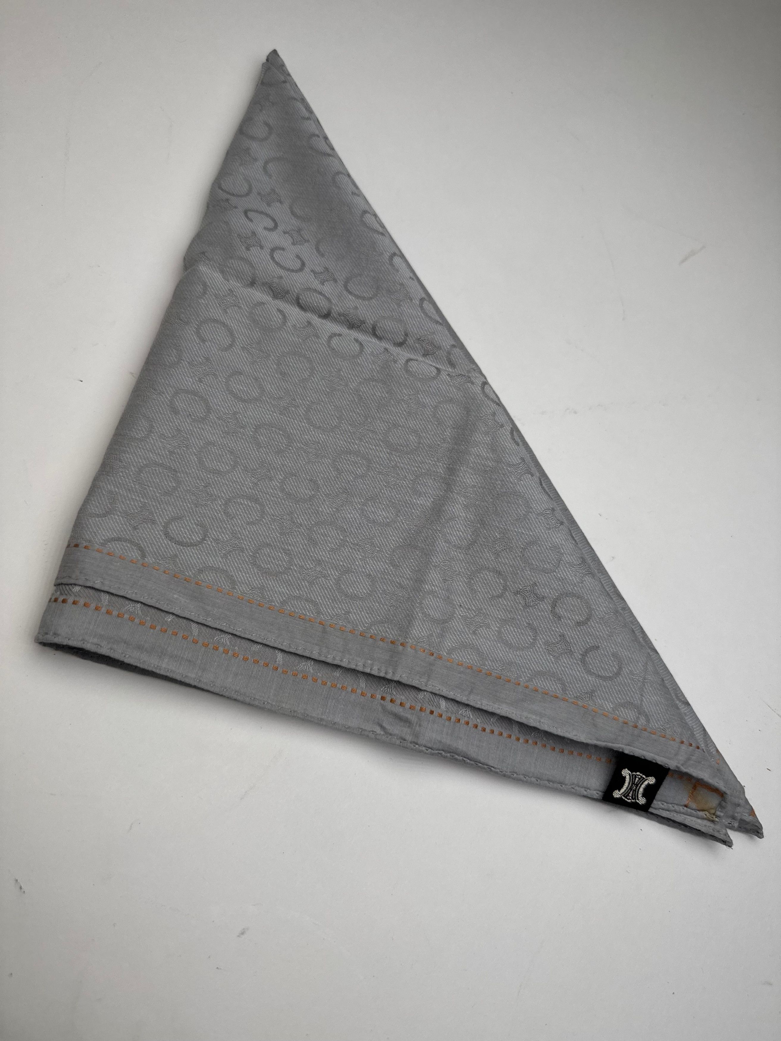 Celine Vintage C Monogram Scarf Silver Black Size ONE SIZE - 8 Thumbnail