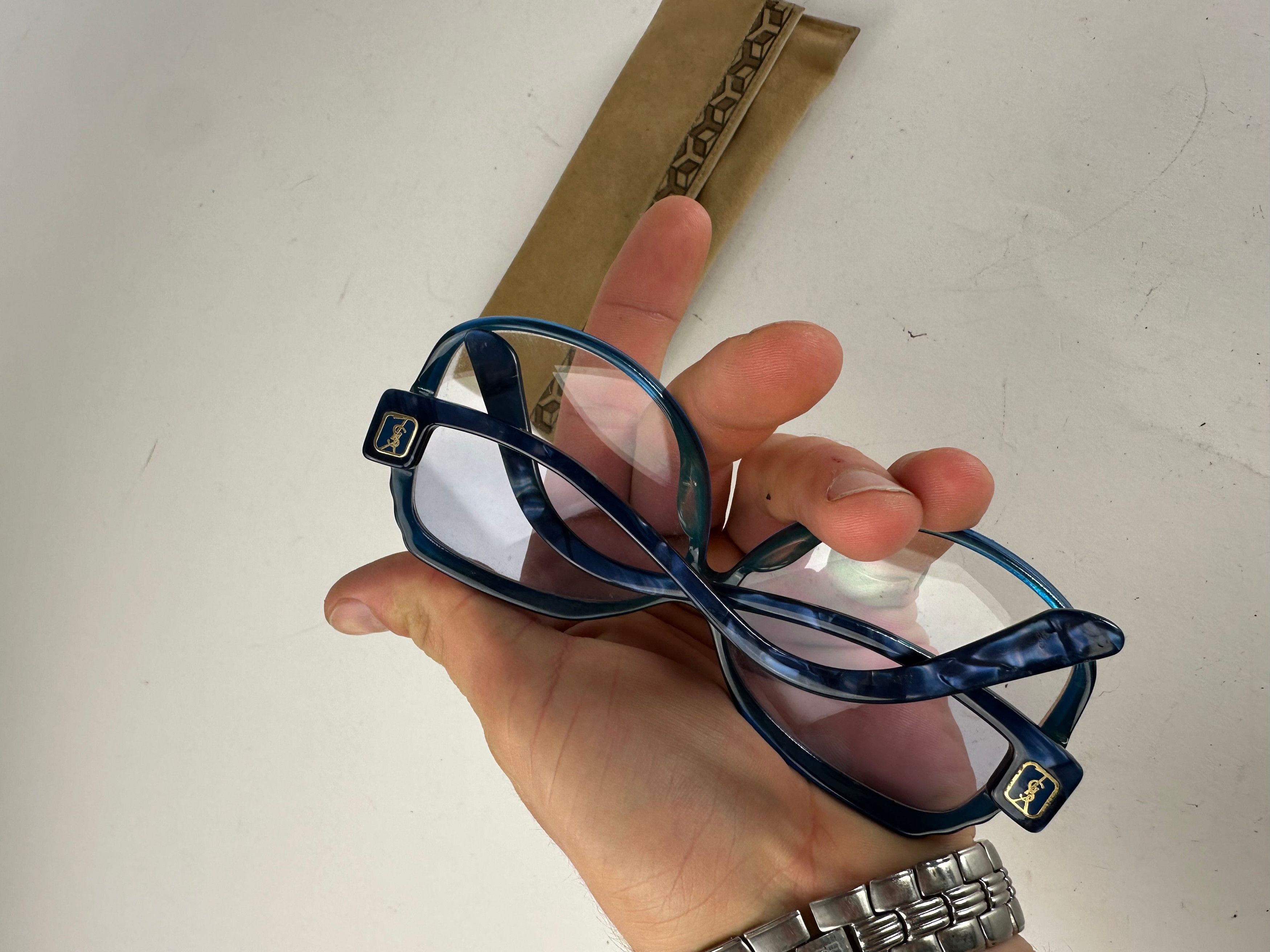 Other Vintage Yves Saint Laurent Overd Sunglasses Blue Size ONE SIZE - 5 Thumbnail