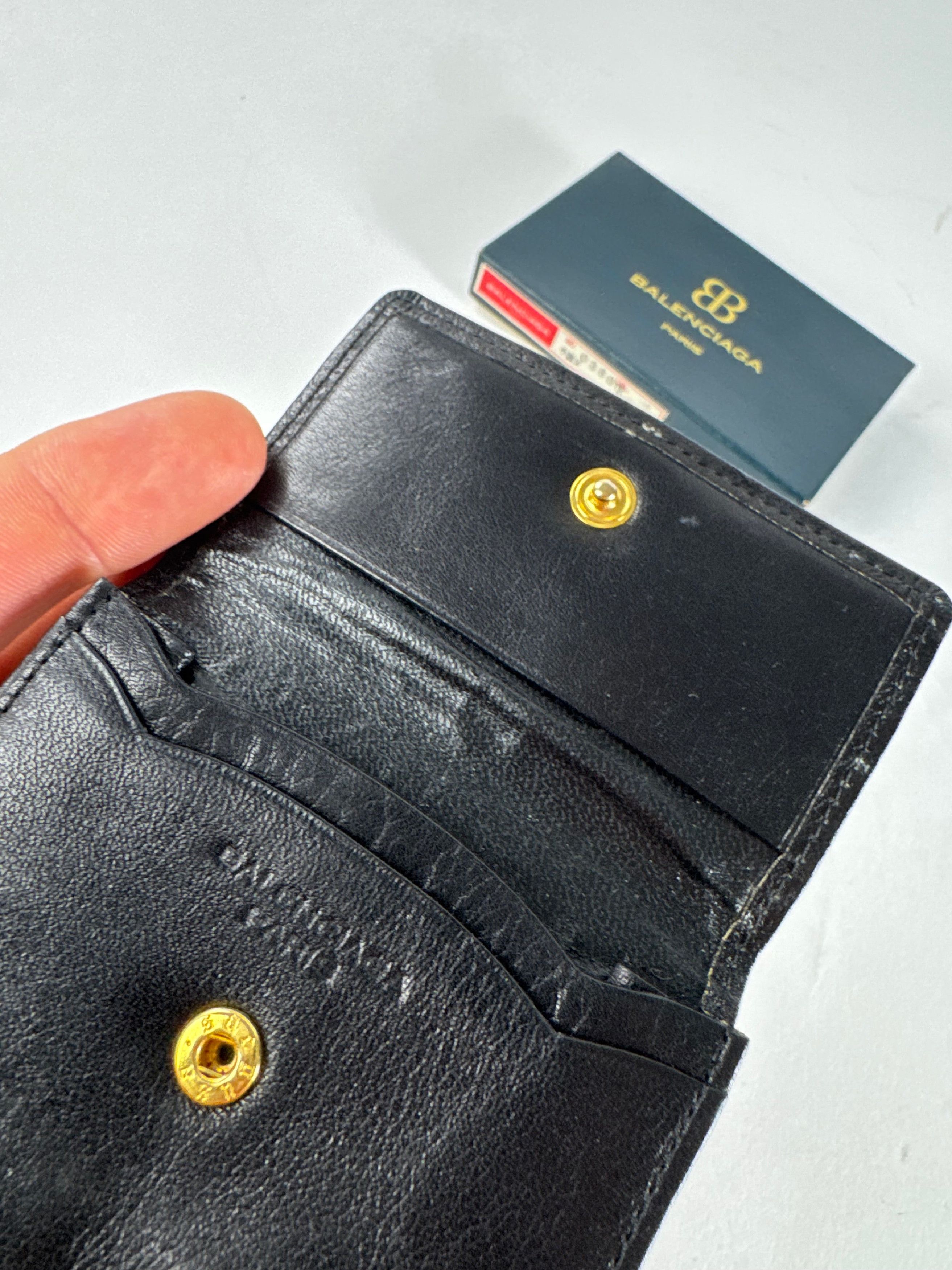 Balenciaga Vintage Leather Card Holder / Purse Black Size ONE SIZE - 4 Thumbnail