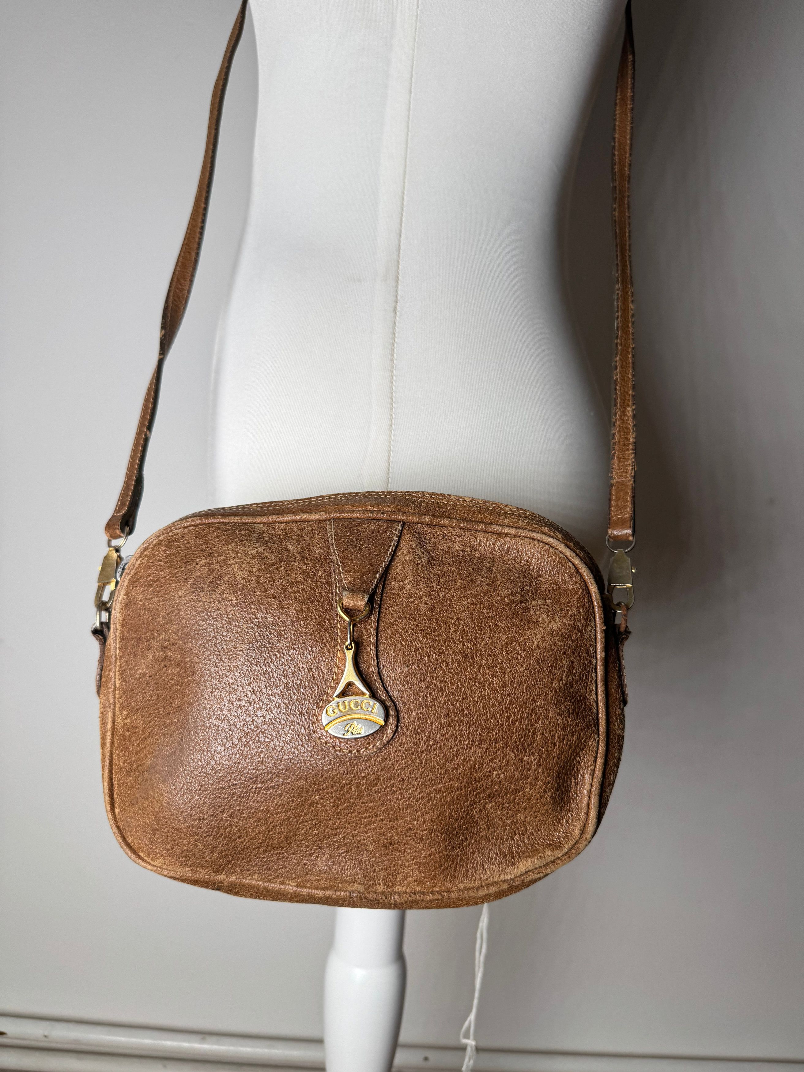 Gucci Vintage Leather Shoulder Bag Brown Size ONE SIZE - 15 Thumbnail