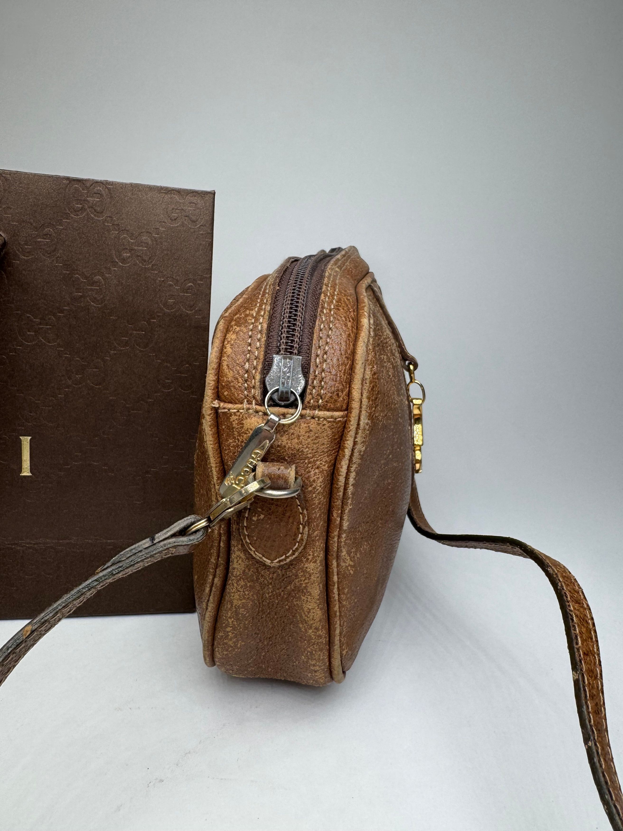 Gucci Vintage Leather Shoulder Bag Brown Size ONE SIZE - 10 Thumbnail