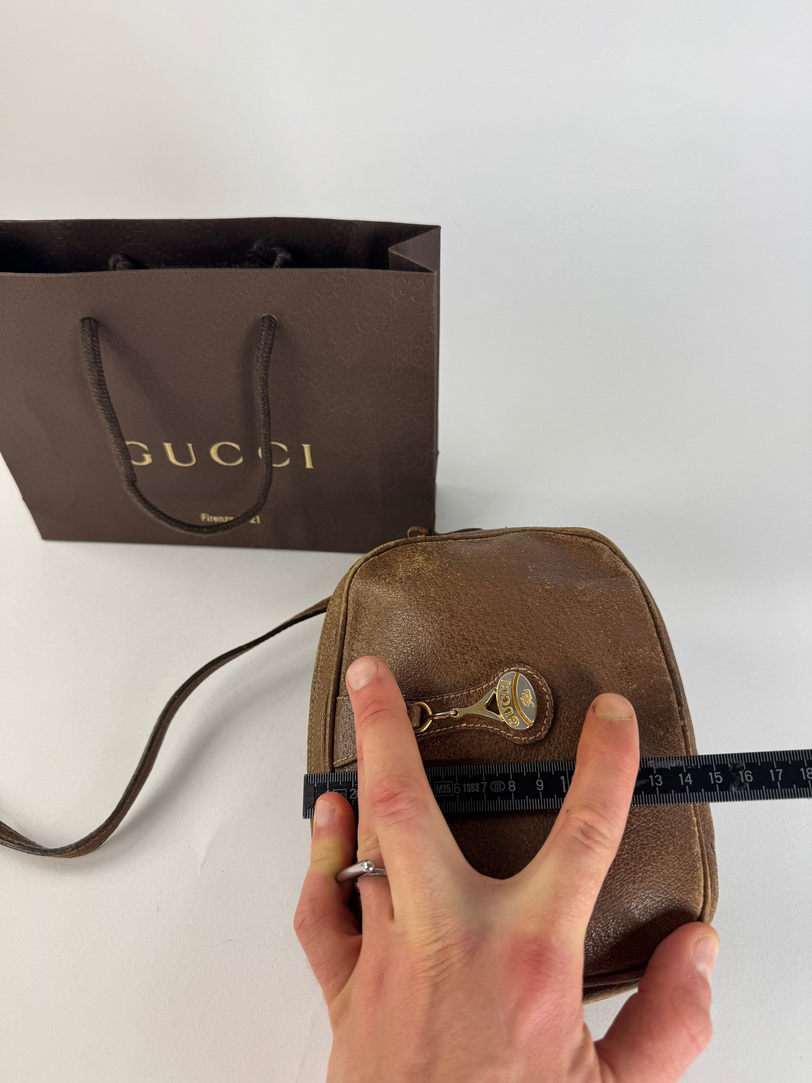 Gucci Vintage Leather Shoulder Bag Brown Size ONE SIZE - 14 Thumbnail
