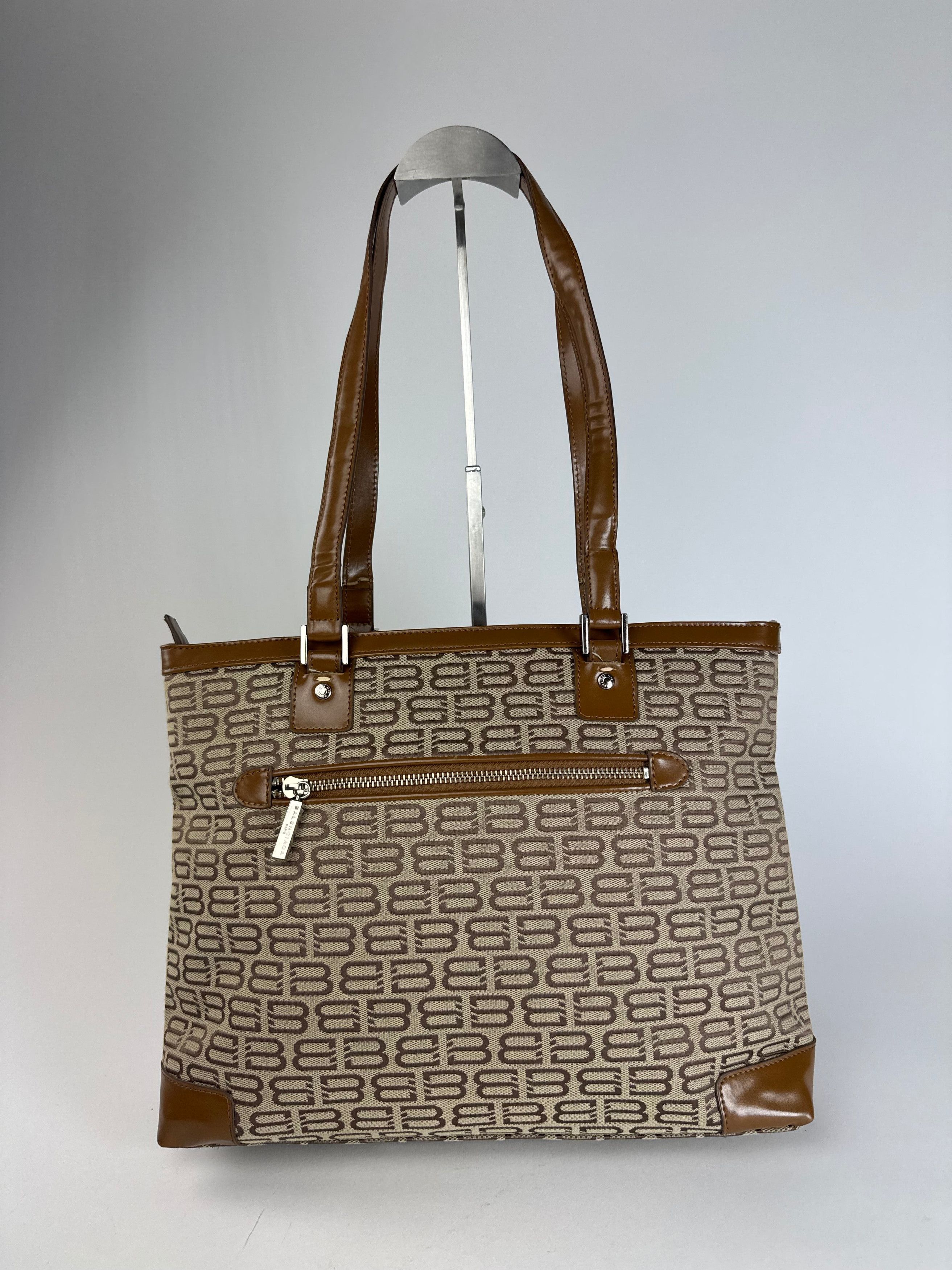 Balenciaga Vintage Monogram Handbag Beige Brown Size ONE SIZE - 10 Thumbnail