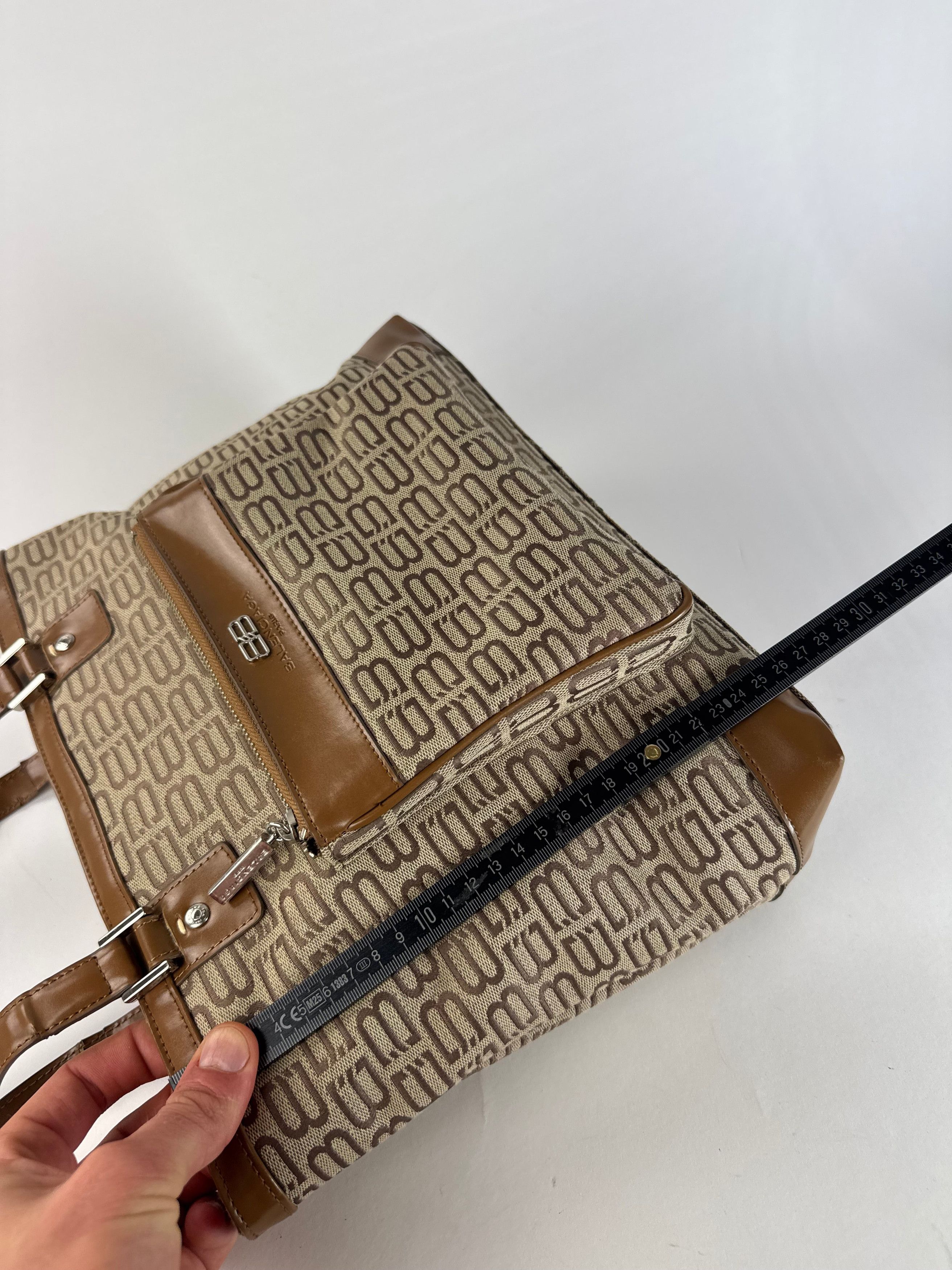 Balenciaga Vintage Monogram Handbag Beige Brown Size ONE SIZE - 13 Thumbnail