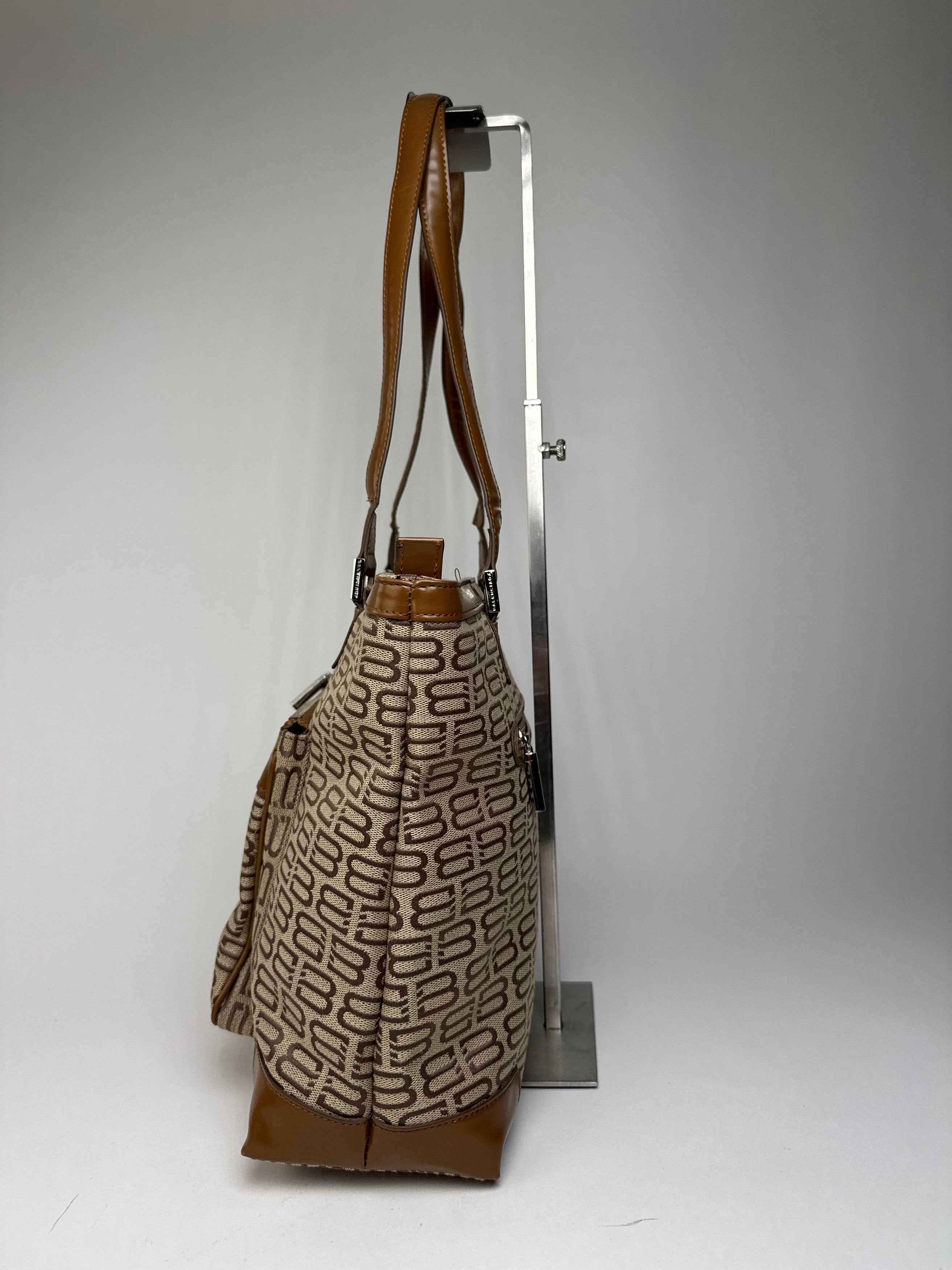 Balenciaga Vintage Monogram Handbag Beige Brown Size ONE SIZE - 8 Thumbnail