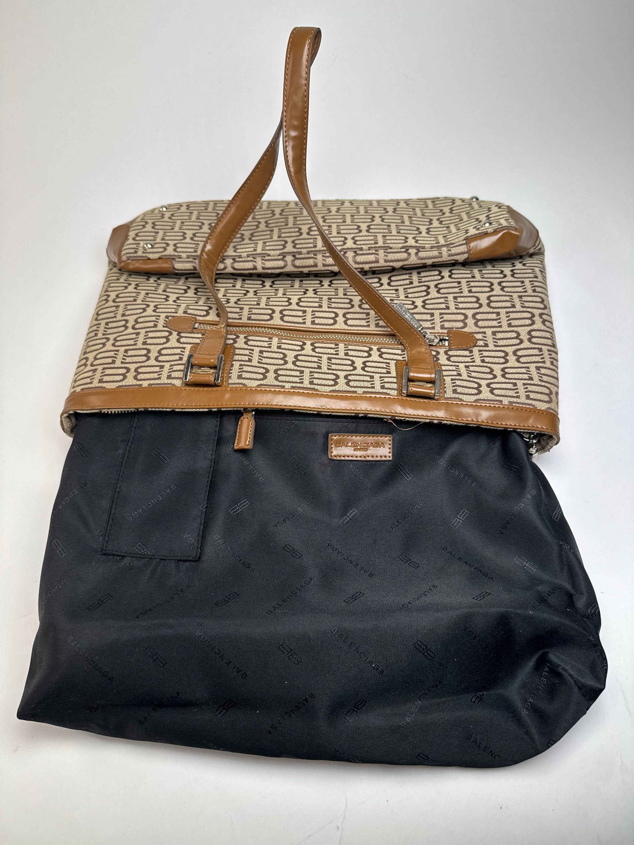 Balenciaga Vintage Monogram Handbag Beige Brown Size ONE SIZE - 2 Thumbnail