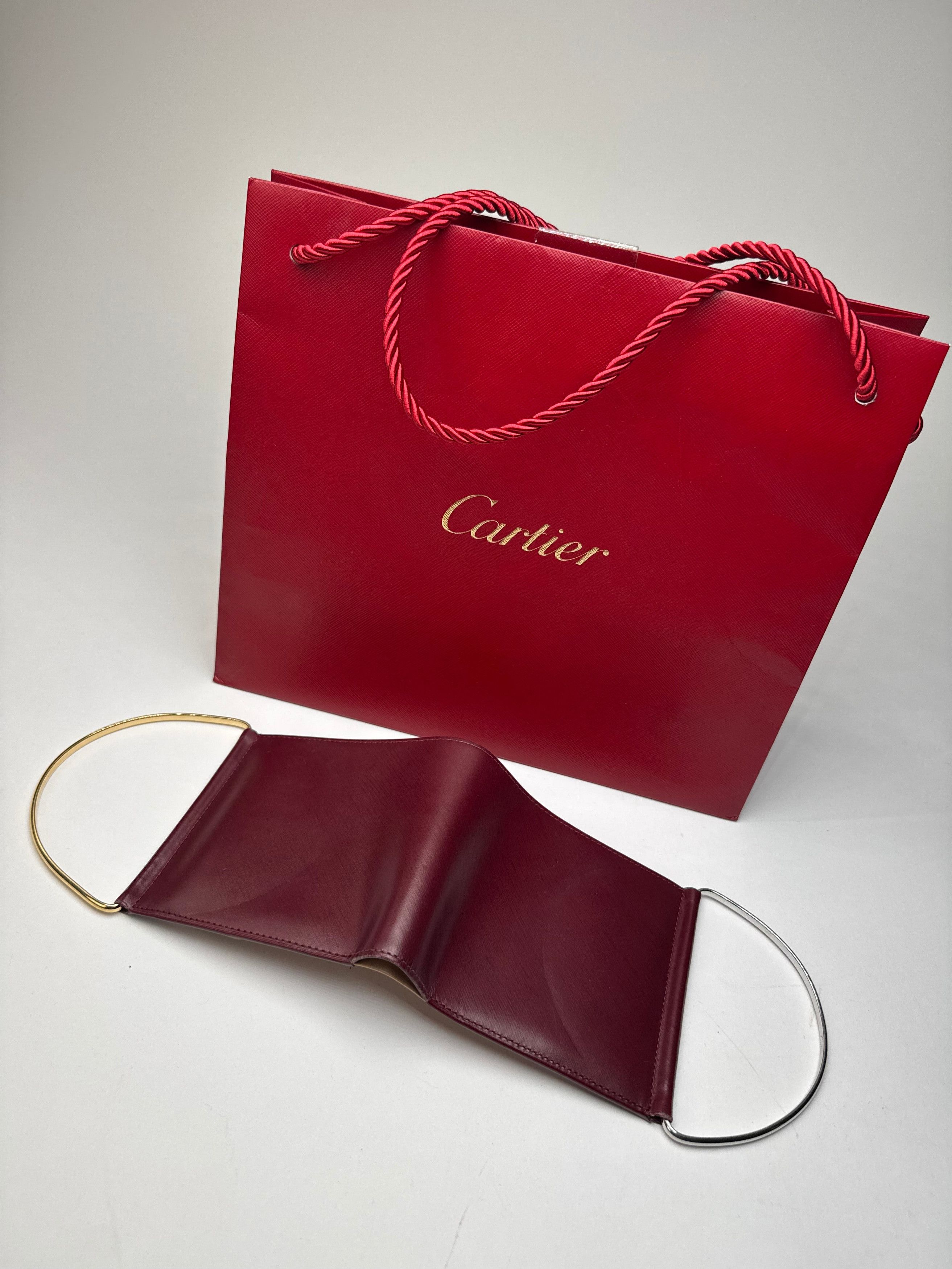 Cartier Vintage Leather Card Holder / Mini Bag Burgundy Size ONE SIZE - 10 Thumbnail