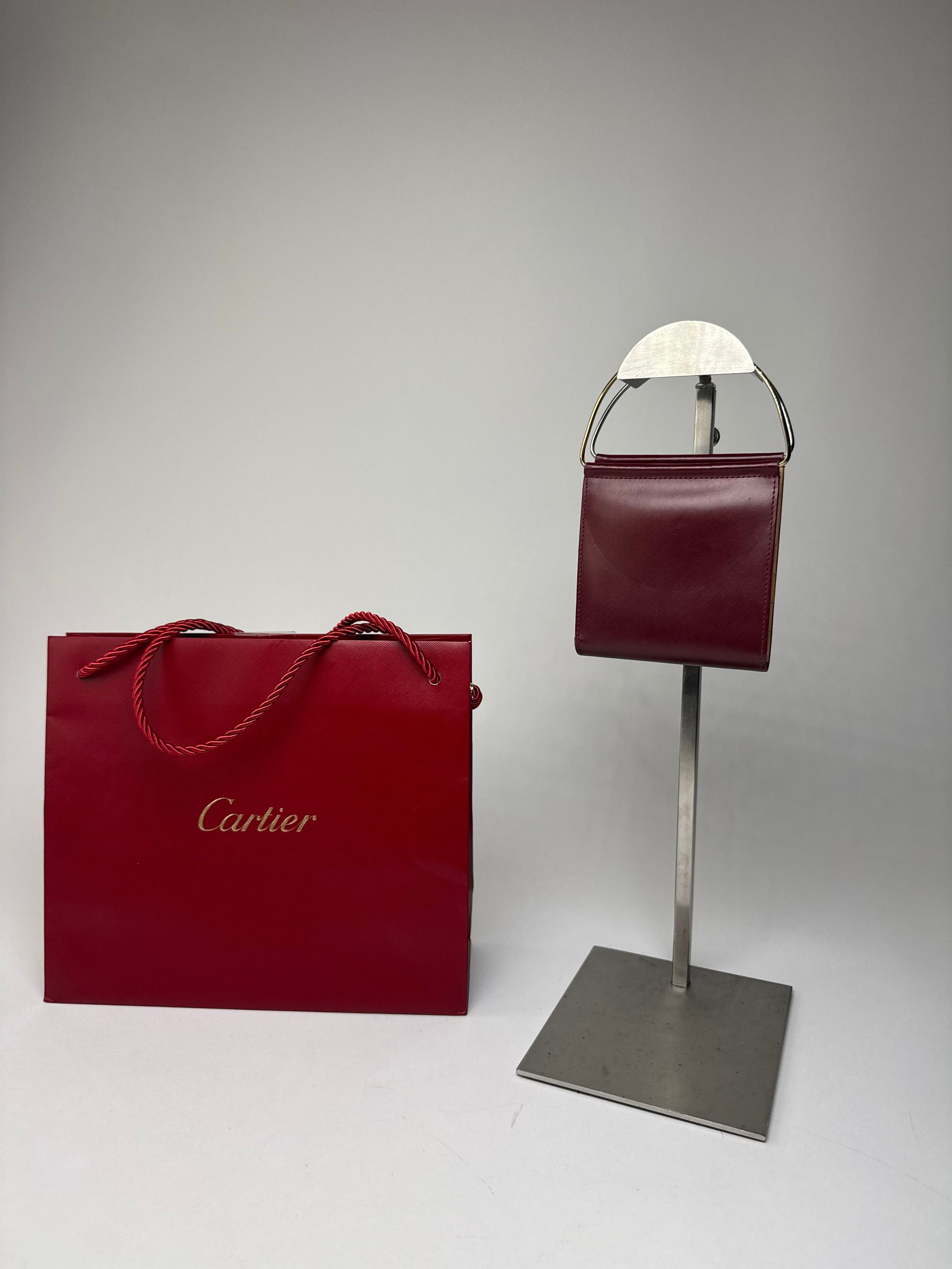 Cartier Vintage Leather Card Holder / Mini Bag Burgundy Size ONE SIZE - 6 Thumbnail